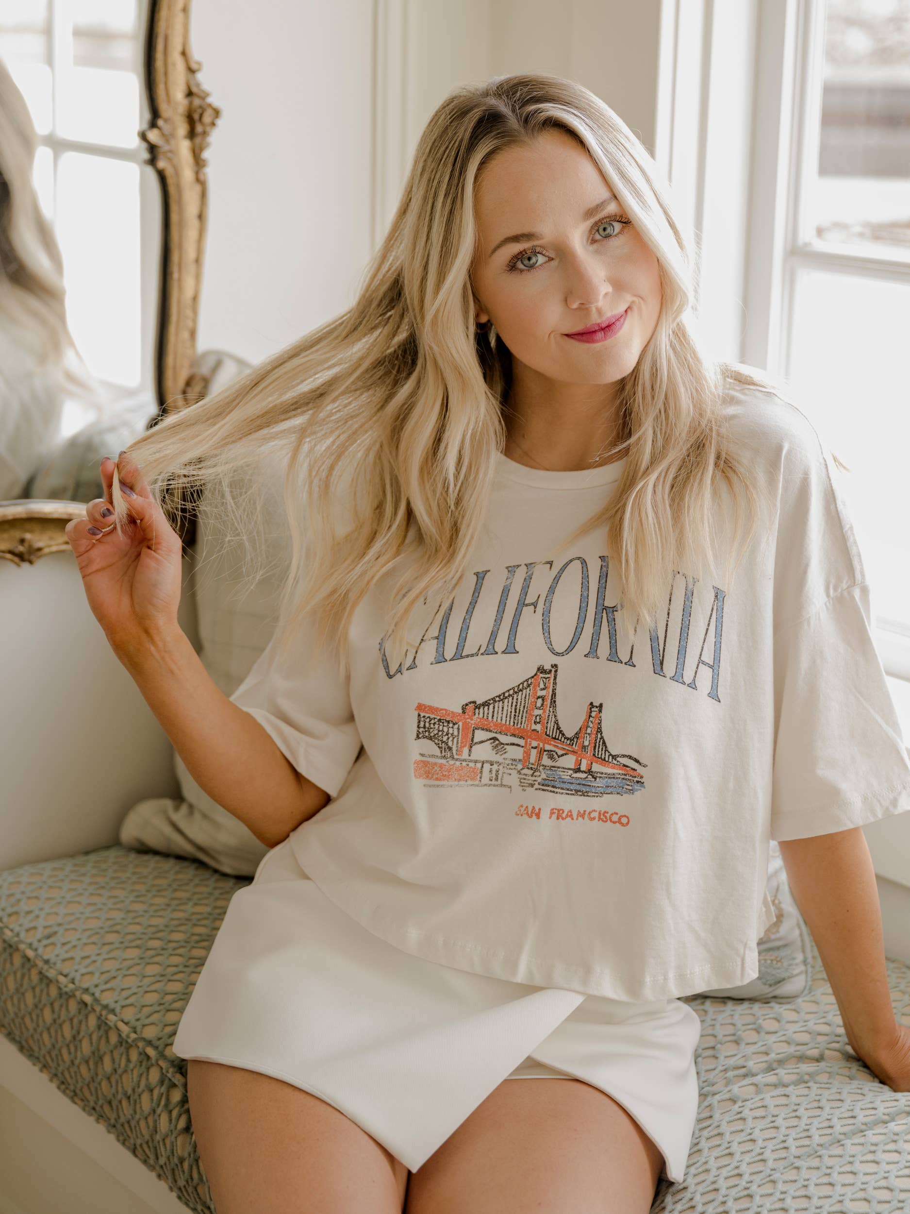 California San Fran Off White Cropped Graphic Tee Hoodie, Sweatshirt | PodTeesHub.com