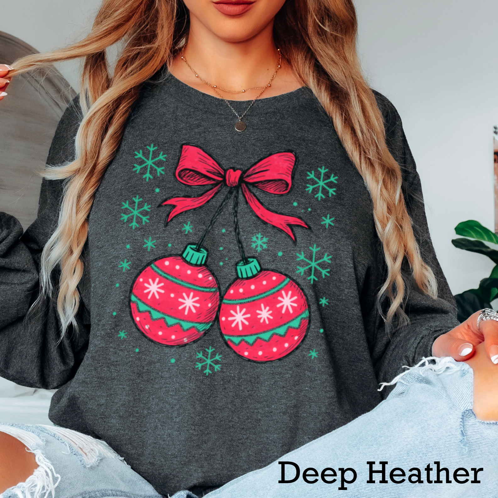 Christmas Cherries Christmas 2025 Long Sleeve Shirt | Gildan Hoodie, Sweatshirt | PodTeesHub.com
