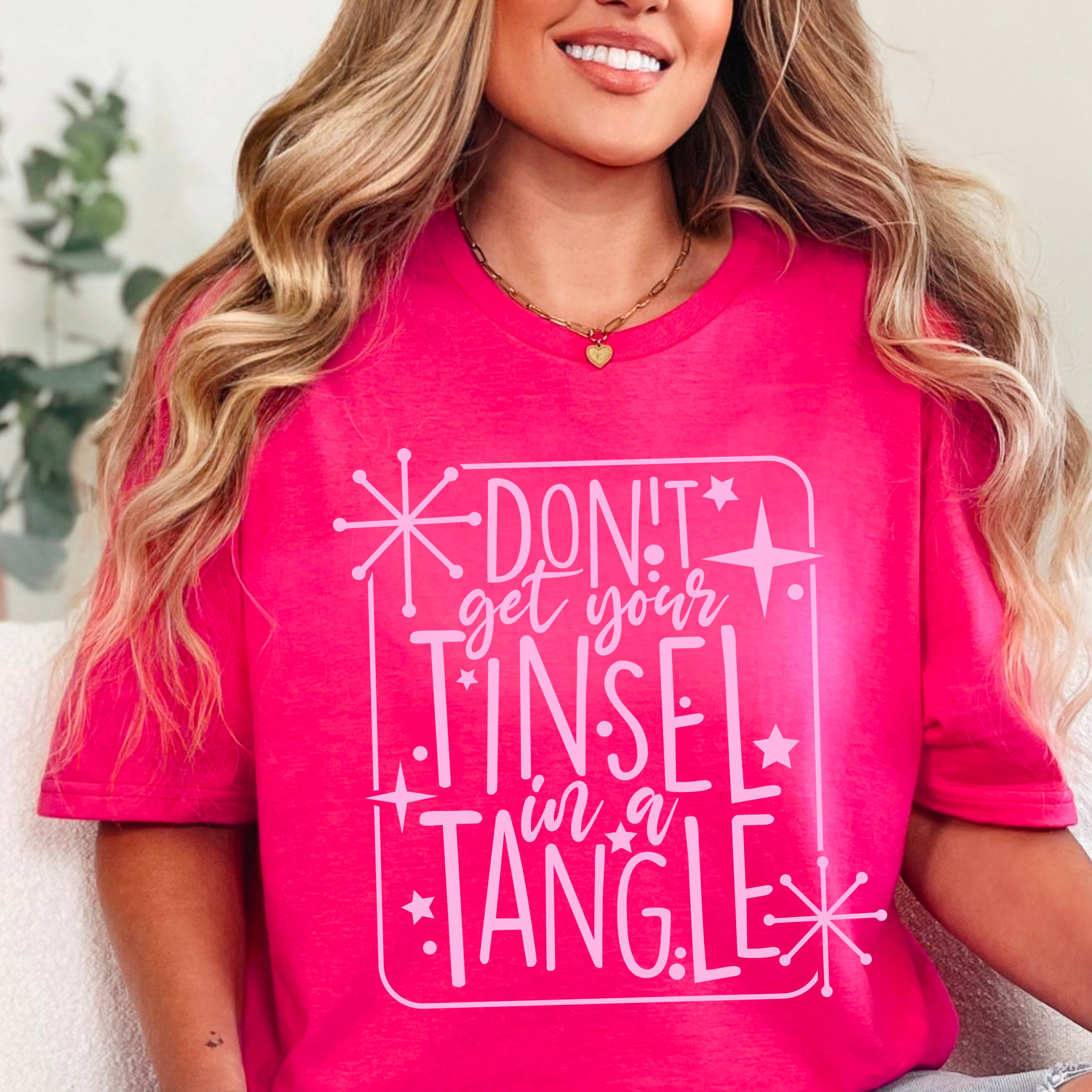 Tinsel in A Tangle Christmas 2025 Graphic Tee | Gildan Hoodie, Sweatshirt | PodTeesHub.com