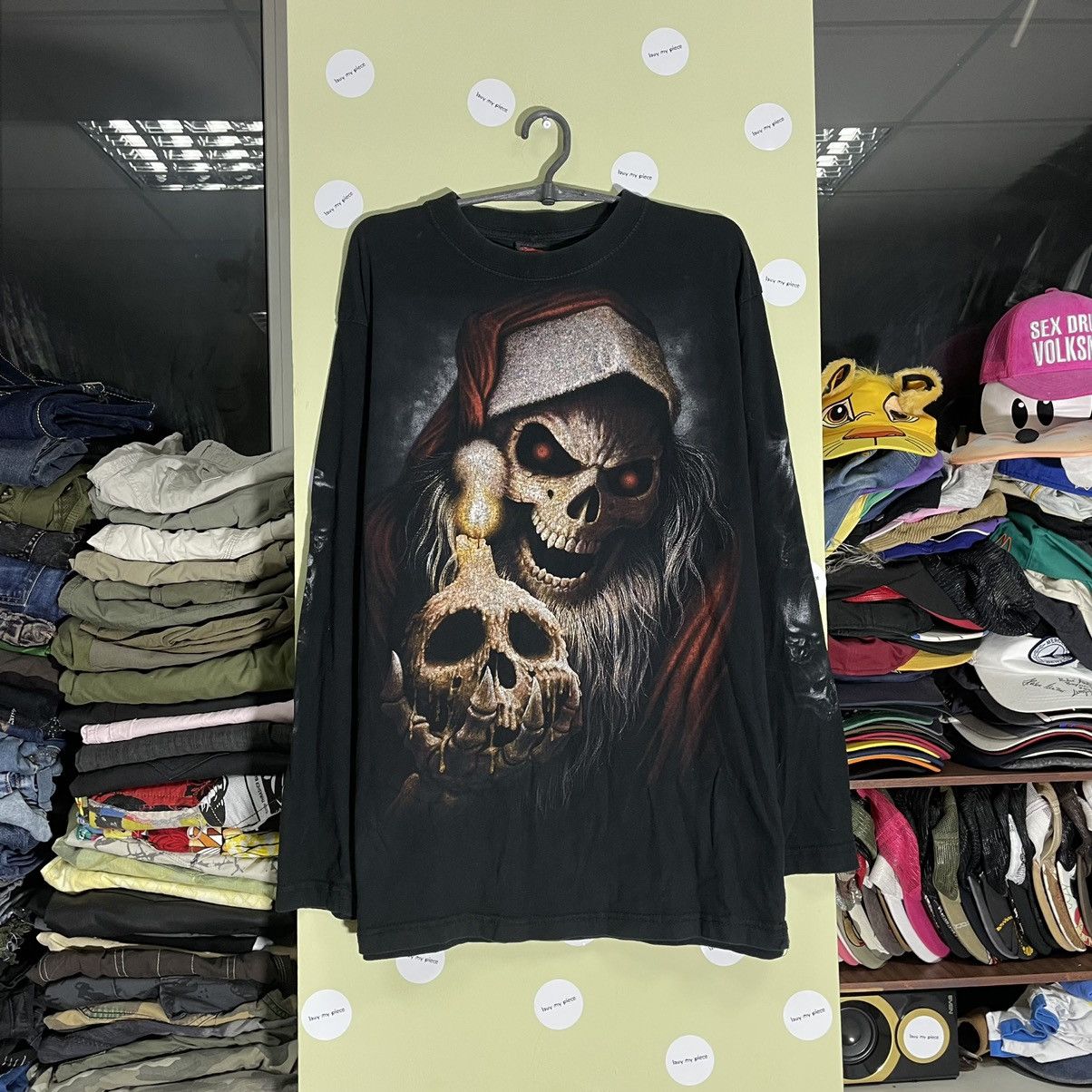 Band Tees Vintage 666 Y2k Christmas Skulls Dead Face Horror Tee Hoodie, Sweatshirt | PodTeesHub.com
