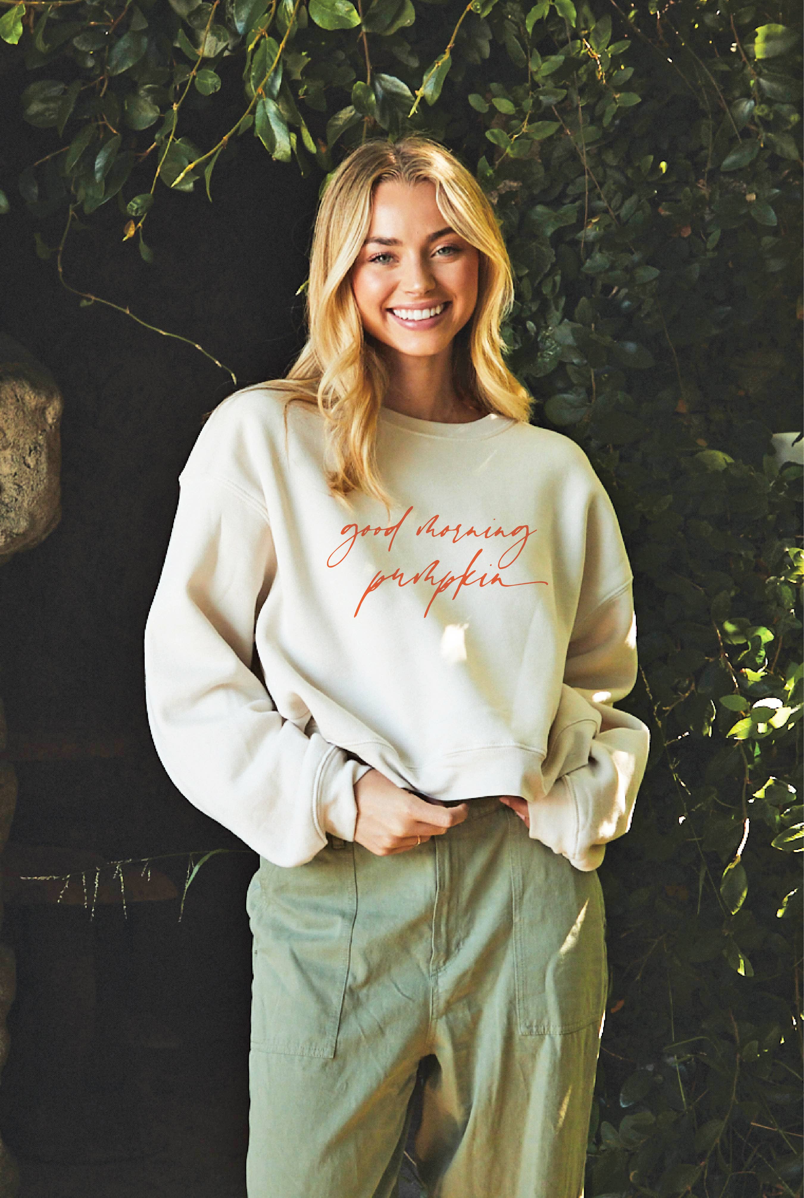 Good Morning Pumpkin  Mid Graphic Sweatshirt T-Shirts, Hoodie | PodTeesHub.com