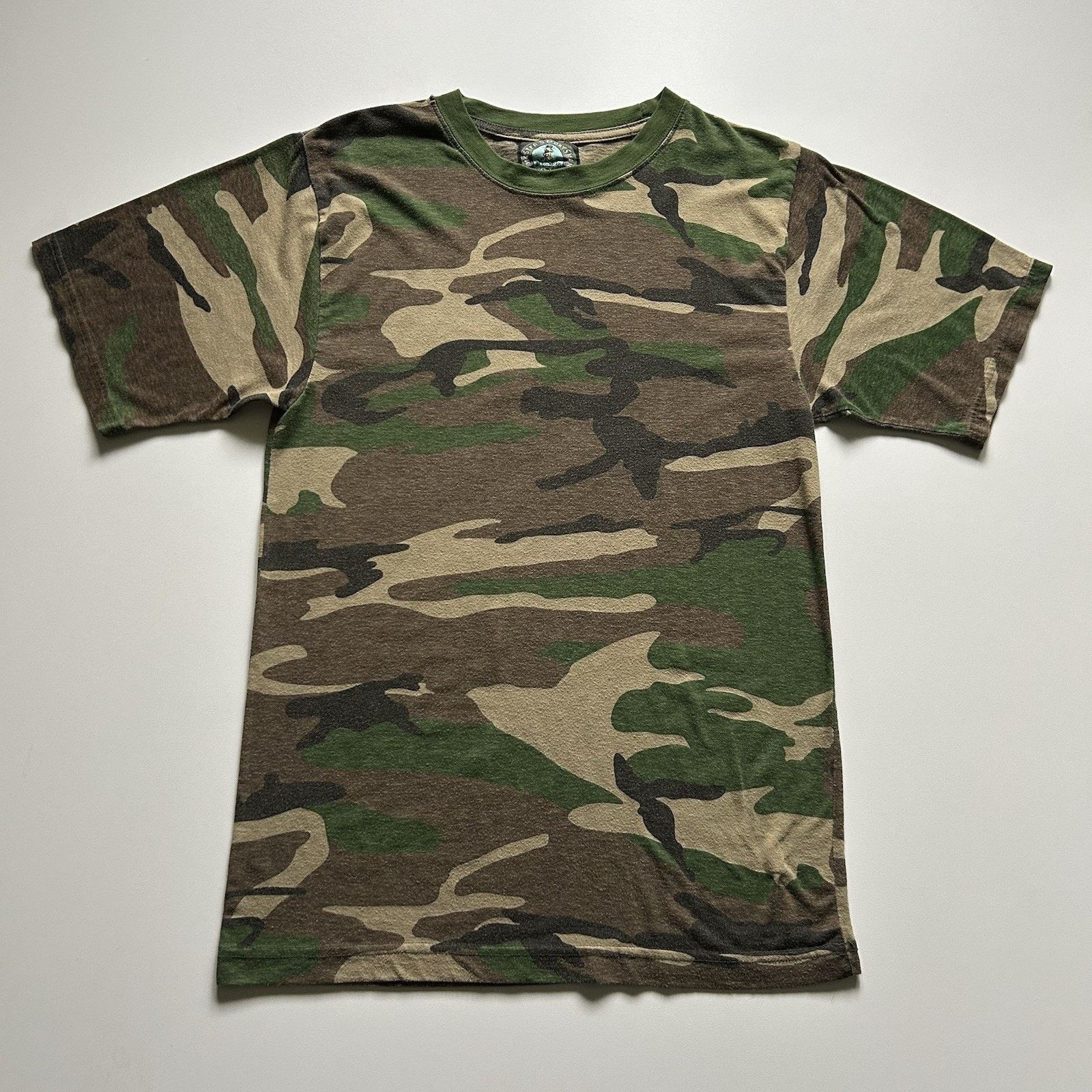 Vintagesvintage Woodland Camo T Shirt Size Small Y2k Camouflage Rare Hoodie, Sweatshirt | PodTeesHub.com