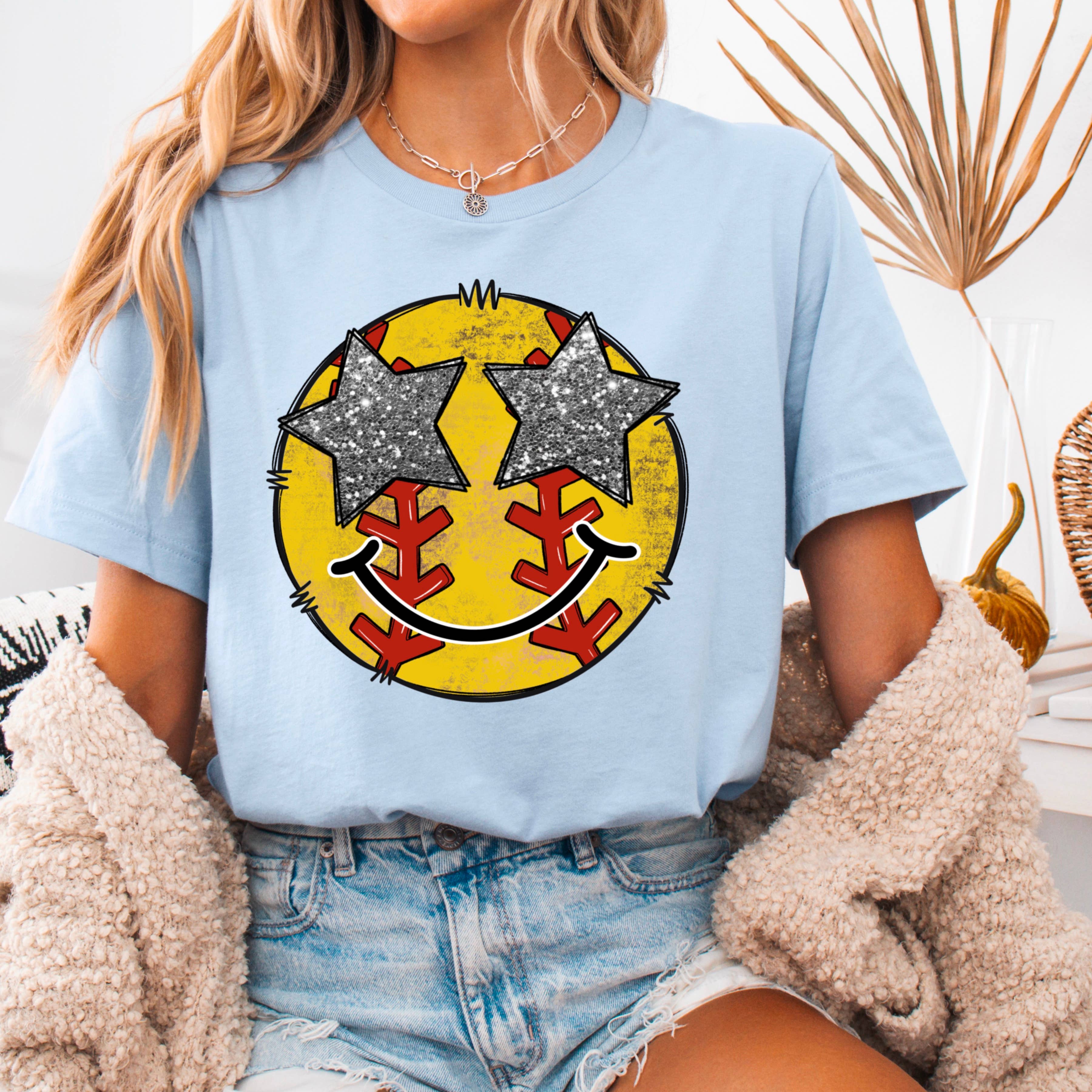 Softball Face Graphic Shirt | Gameday Shirt | Gildan Hoodie, Sweatshirt | PodTeesHub.com