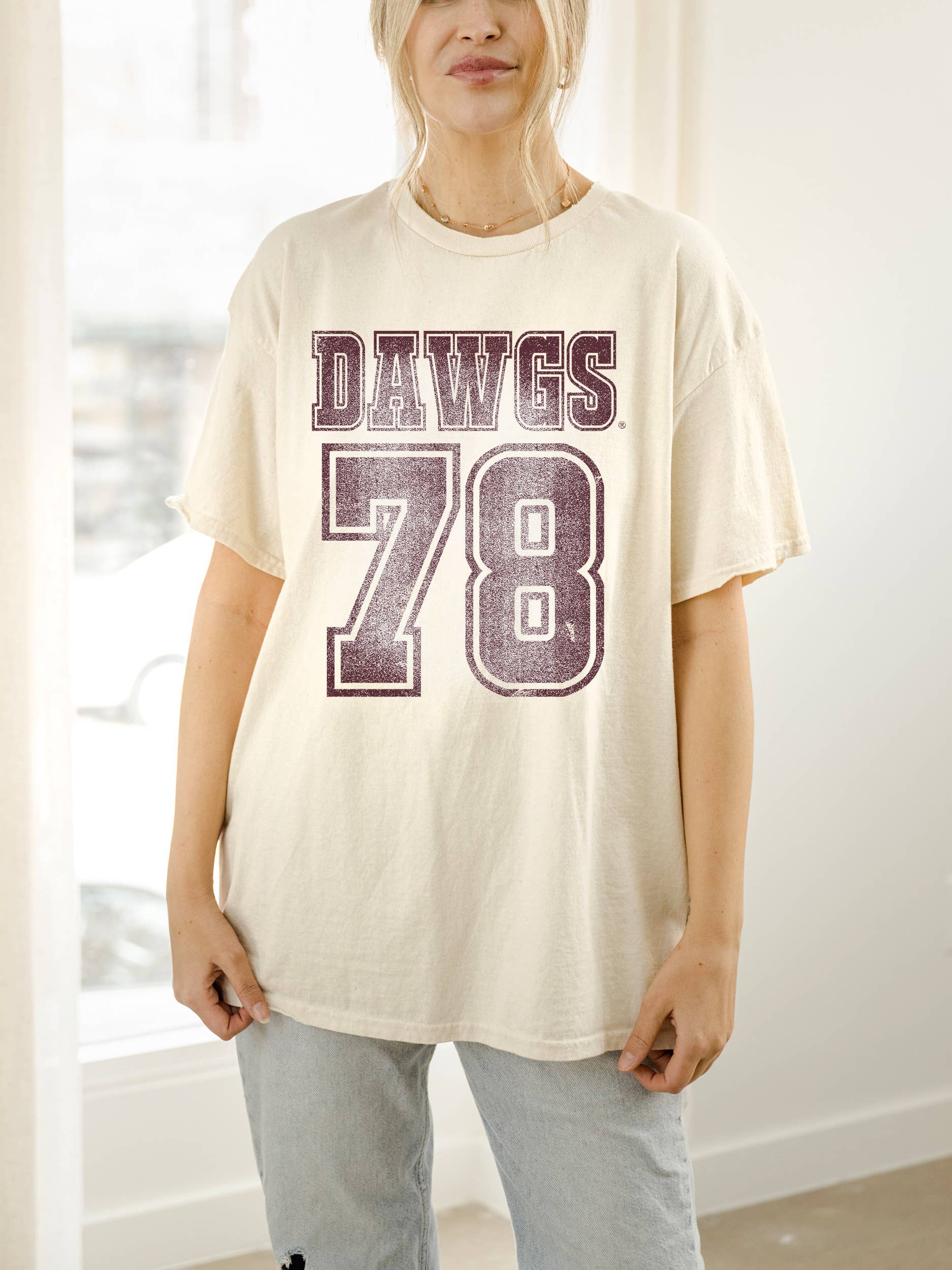 Mississippi State Bulldogs Player Off White Thrifted Tee Hoodie, Sweatshirt | PodTeesHub.com