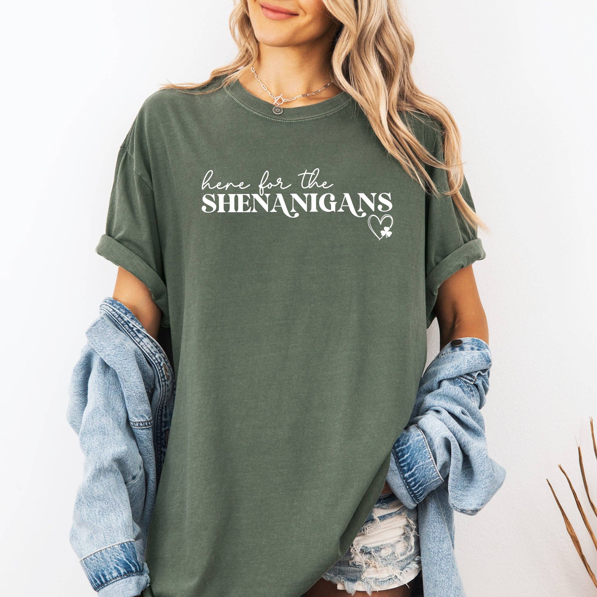 Here For the Shenanigans Funny Party St Patrick's Day Tshirt Hoodie, Sweatshirt | PodTeesHub.com