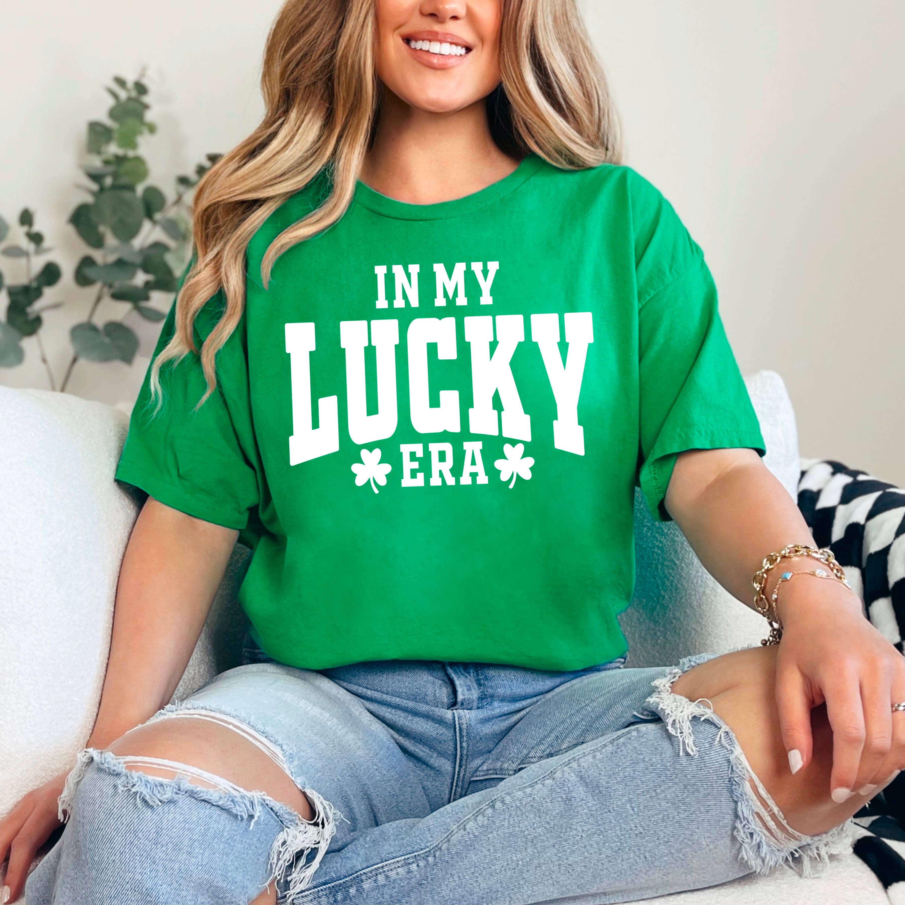 In My Lucky Era  St. Patrick’S Day Graphic Shirt | Gildan Hoodie, Sweatshirt | PodTeesHub.com