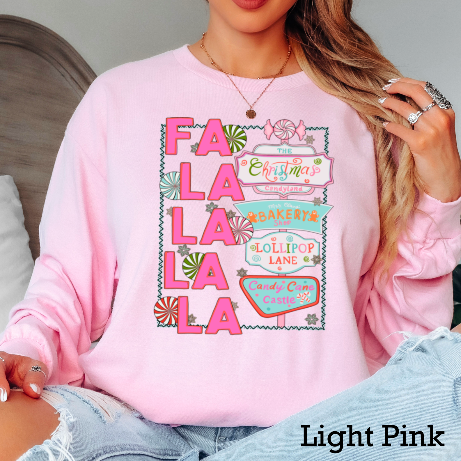 Fa La La Christmas 2025 Long Sleeve Shirt | Gildan Hoodie, Sweatshirt | PodTeesHub.com