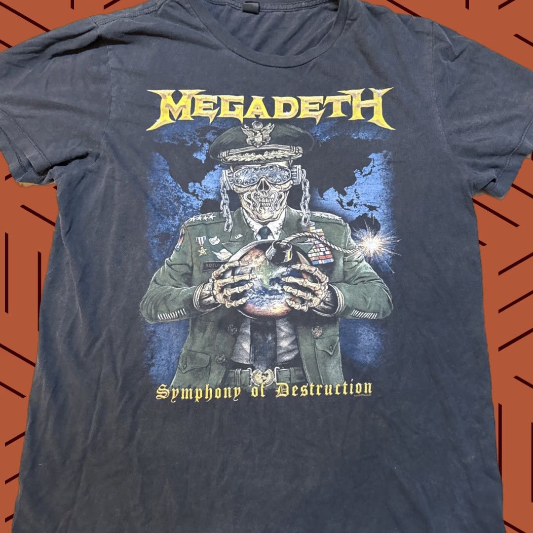 Vintage Megadeth T Shirt Mens L Symphony Of Destruction Tour 1992 Reprint Graphic Hoodie, Sweatshirt | PodTeesHub.com
