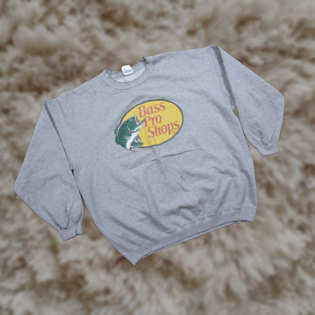 Bass Pro Shops Vintage Bass Pro Shops Xl Gray 90s Y2k Outdoors Fishing Huntin T-Shirts, Hoodie, Sweatshirt