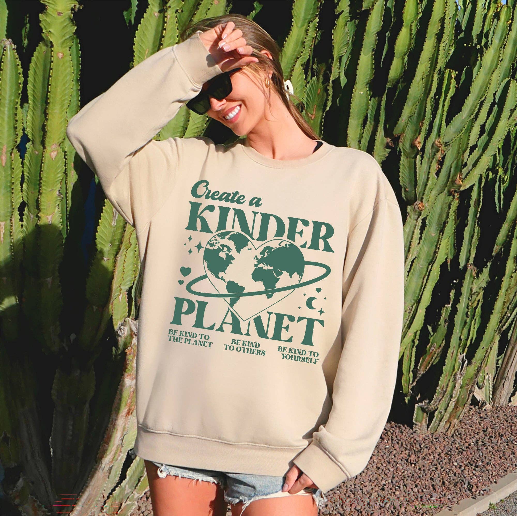 Create A Kinder Planet Kind Positivity Sweatshirt T-Shirts, Hoodie | PodTeesHub.com
