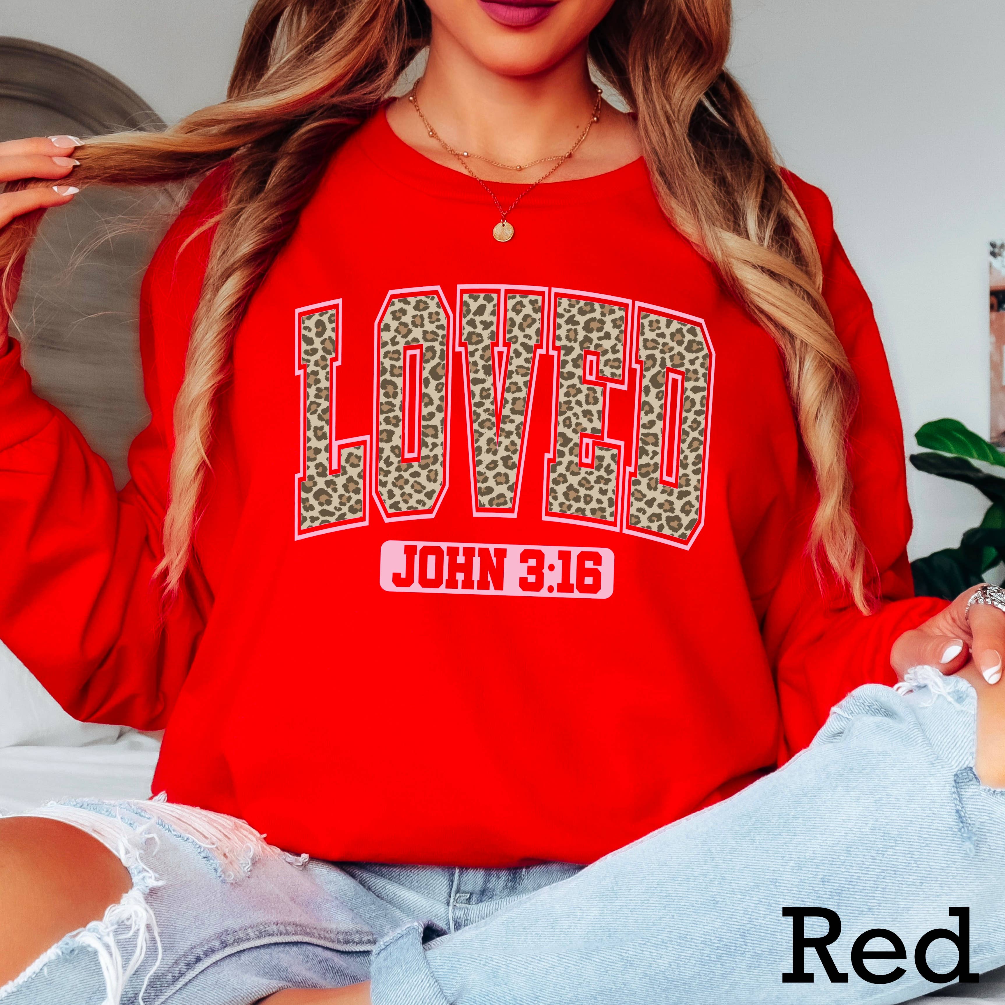 Leopard Loved Valentine’S Day Long Sleeve Shirt | Gildan Hoodie, Sweatshirt | PodTeesHub.com
