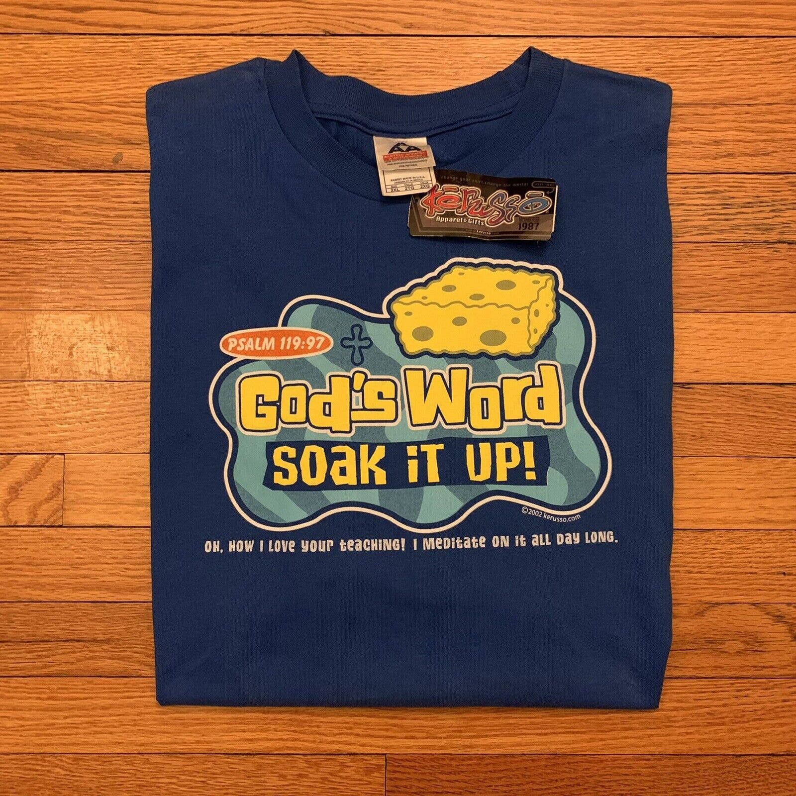 Nwt Vintage 2002 Kerusso Jesus Spongebob Parody T-Shirts, Hoodie, Sweatshirt
