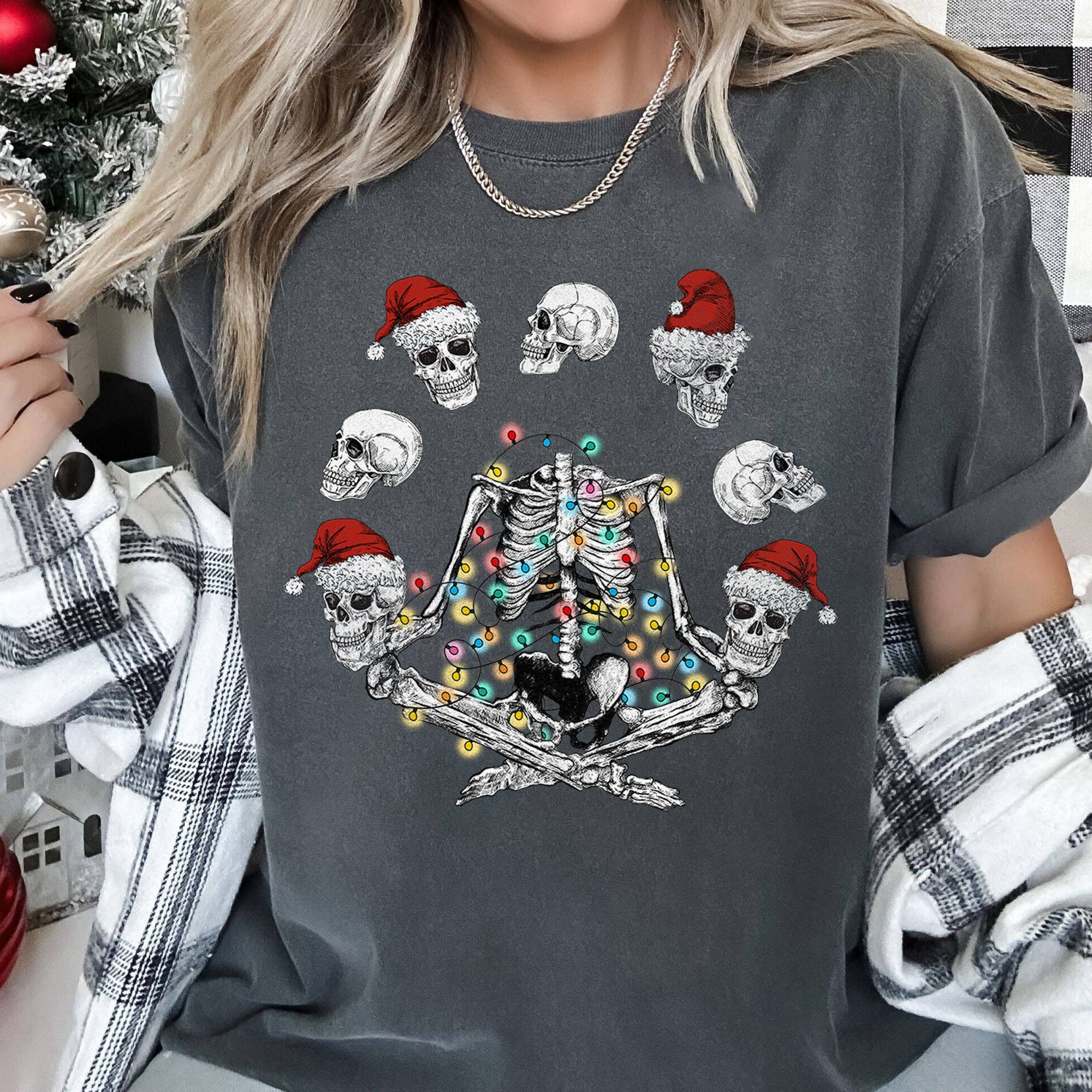 Skeleton Christmas, Juggling, Yoga, Santa, Tshirt Hoodie, Sweatshirt | PodTeesHub.com