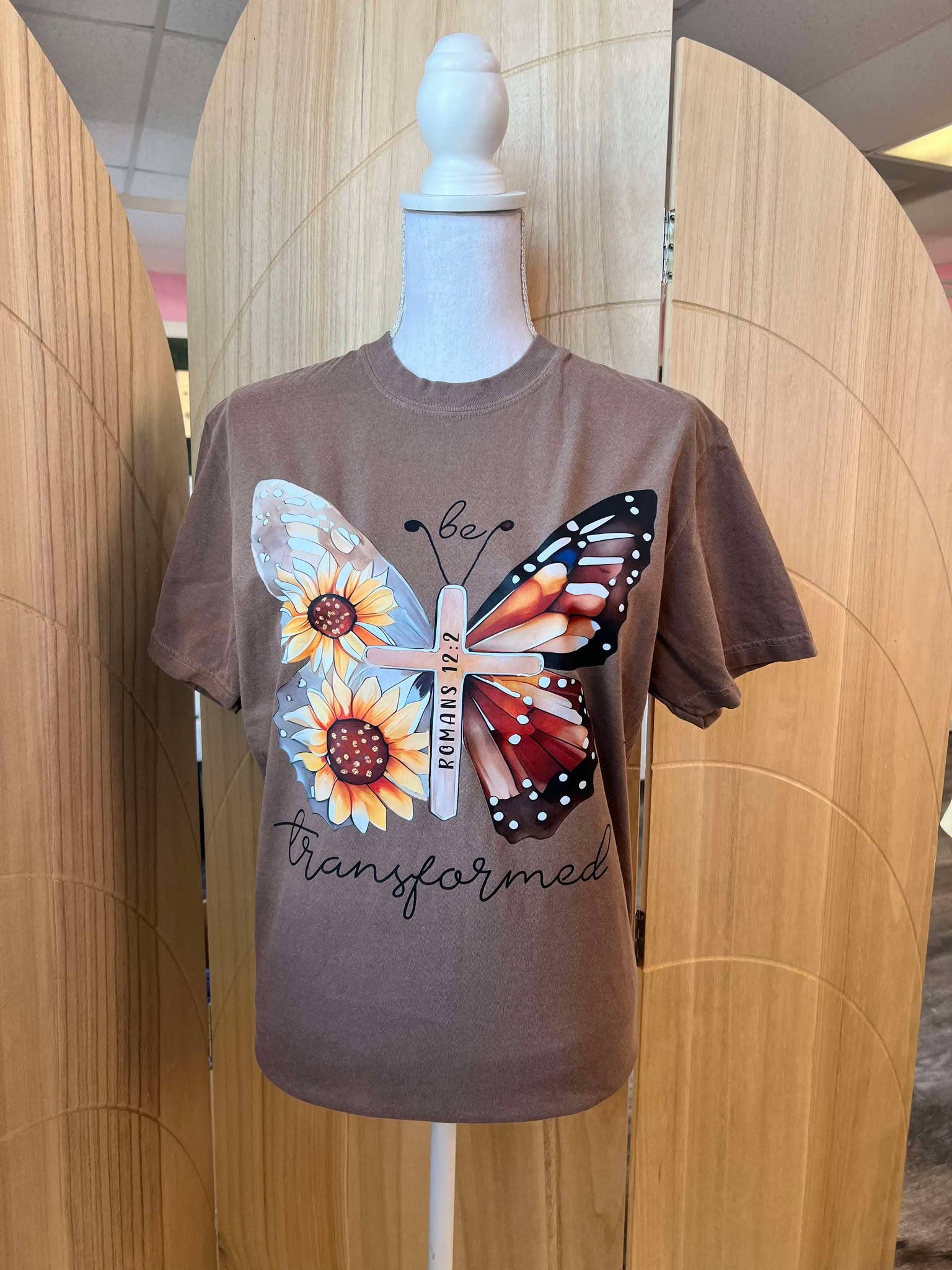 Be Transformed Butterfly On Comfort Colors Espresso Tee Hoodie, Sweatshirt | PodTeesHub.com