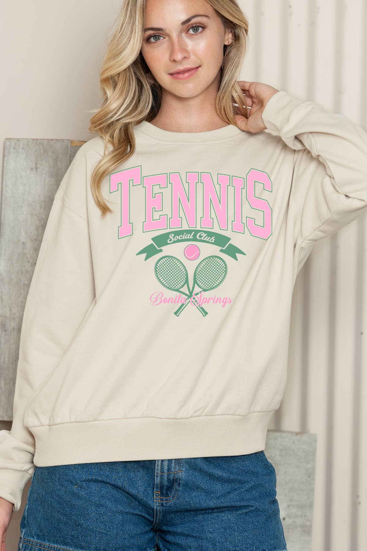 Women Tennis Graphic Print Pullover Sweater Top T-Shirts, Hoodie, Sweatshirt | PodTeesHub.com