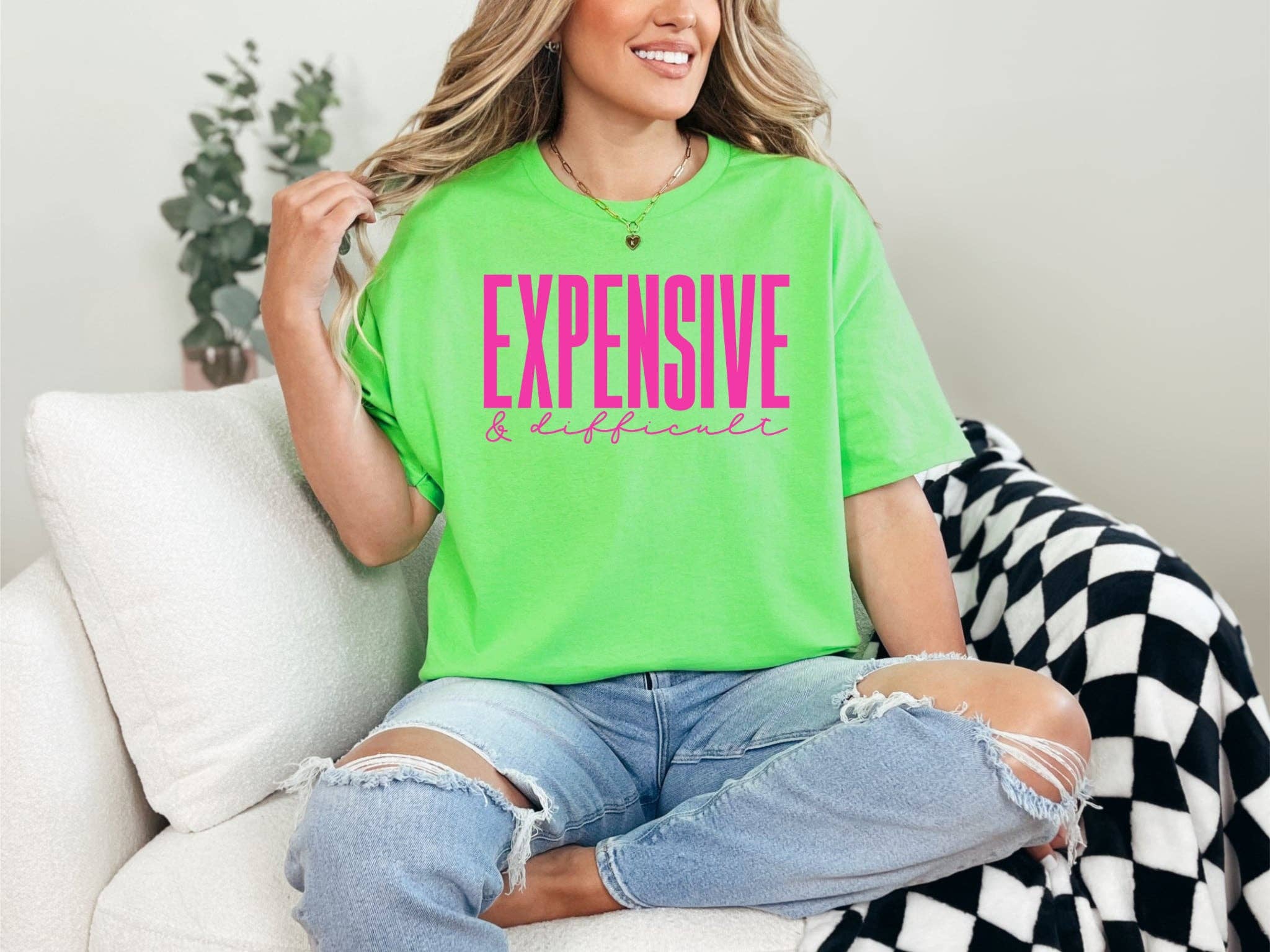 New Neon Expensive Difficult Gildan Summer Graphic Tee Hoodie, Sweatshirt | PodTeesHub.com