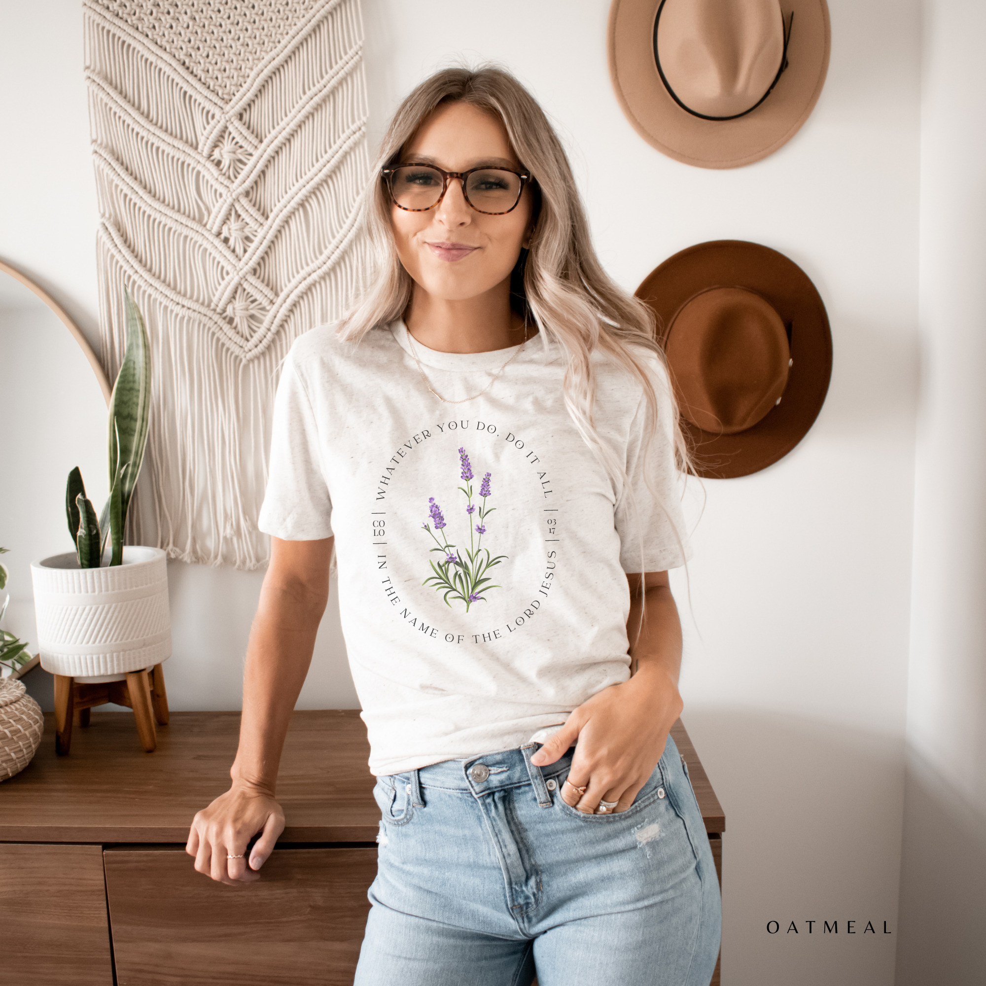 Colossians 3:17 Lavender Floral Bible Christian T-Shirt Hoodie, Sweatshirt | PodTeesHub.com