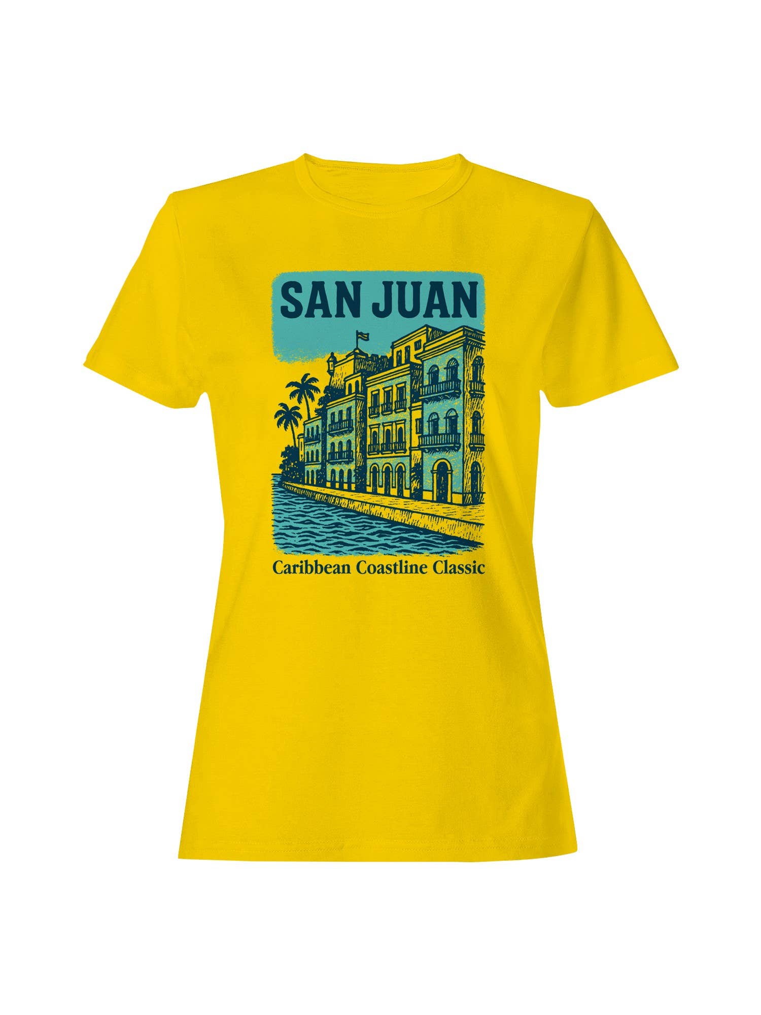 San Juan Caribbean Coastline Art Women's T-Shirt Hoodie, Sweatshirt | PodTeesHub.com