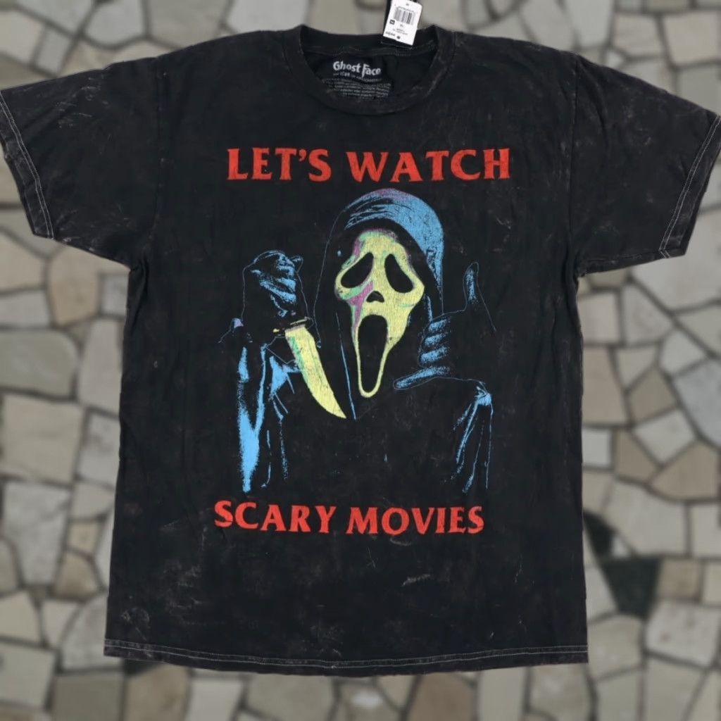 Vintage Ghost Face Black Acid Wash Ghost Face Let S Watch Scary Movies M Shirt 90s T-Shirts, Hoodie, Sweatshirt