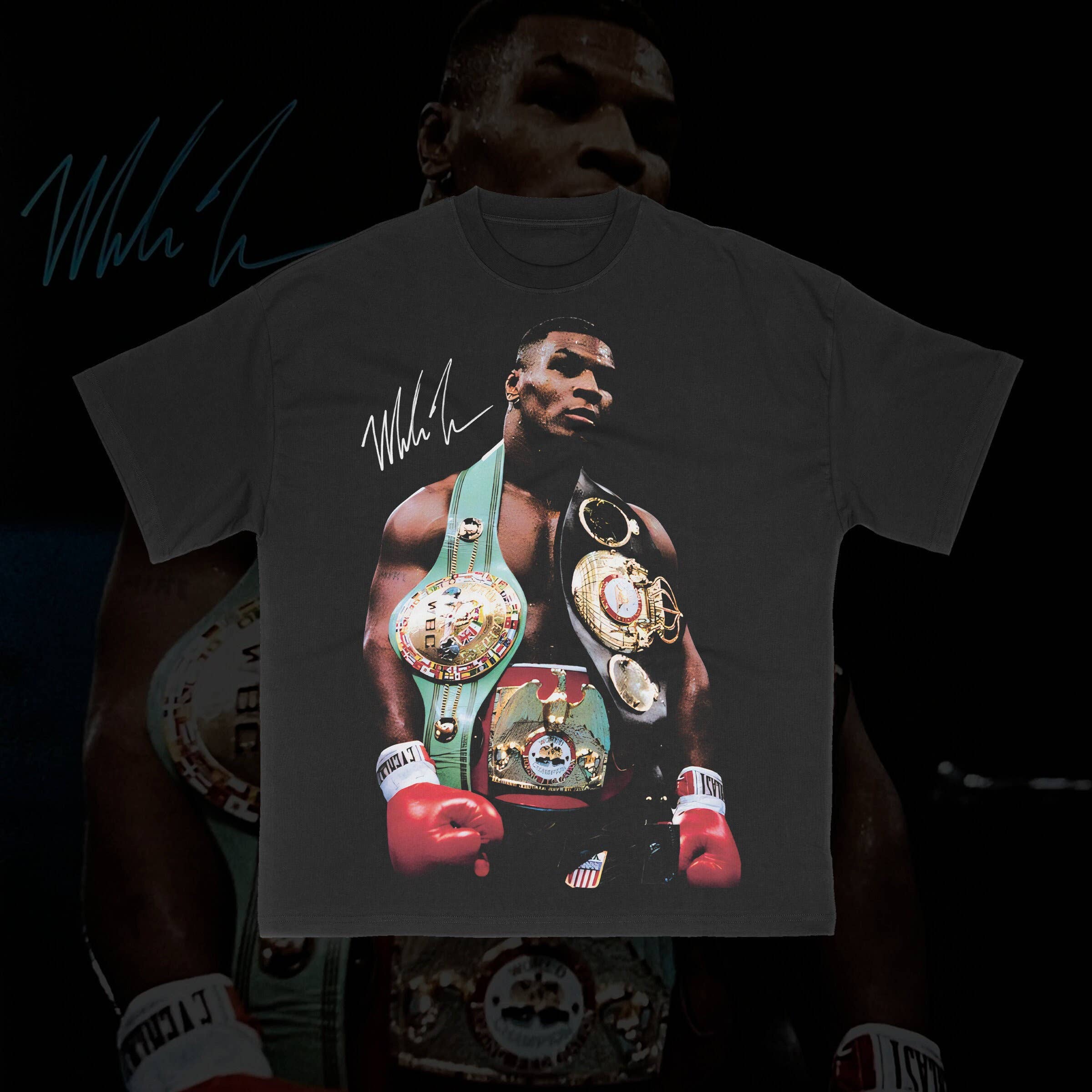 Mike Tyson Boxing Graphic Tee - Y2K Vintage Autographed Shir Hoodie, Sweatshirt | PodTeesHub.com