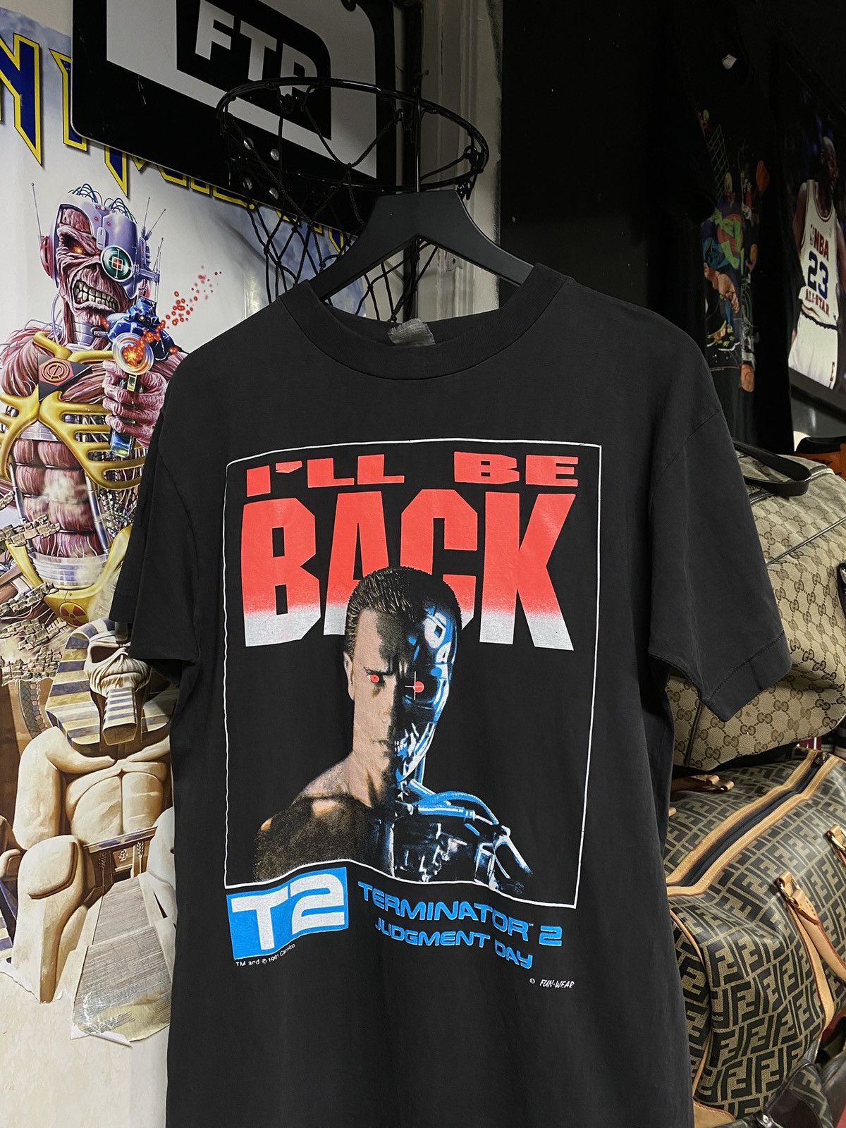 Vintage 1991 Terminator T2 Movie T Shirt Adult T Shirt Large Hoodie, Sweatshirt | PodTeesHub.com