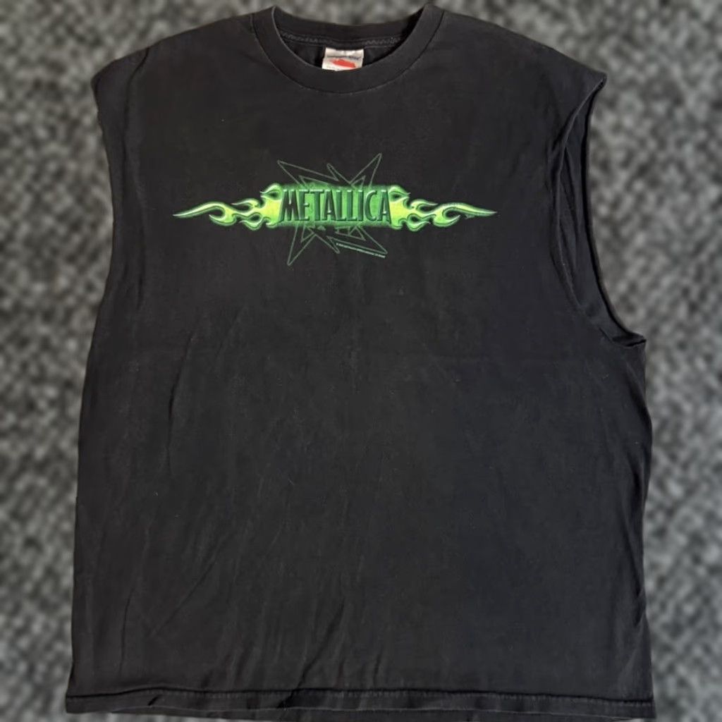 Vintage Metallica Green T Shirt Xl Men Garment Tennessee River Band 2000s 00s Graphic Print Hoodie, Sweatshirt