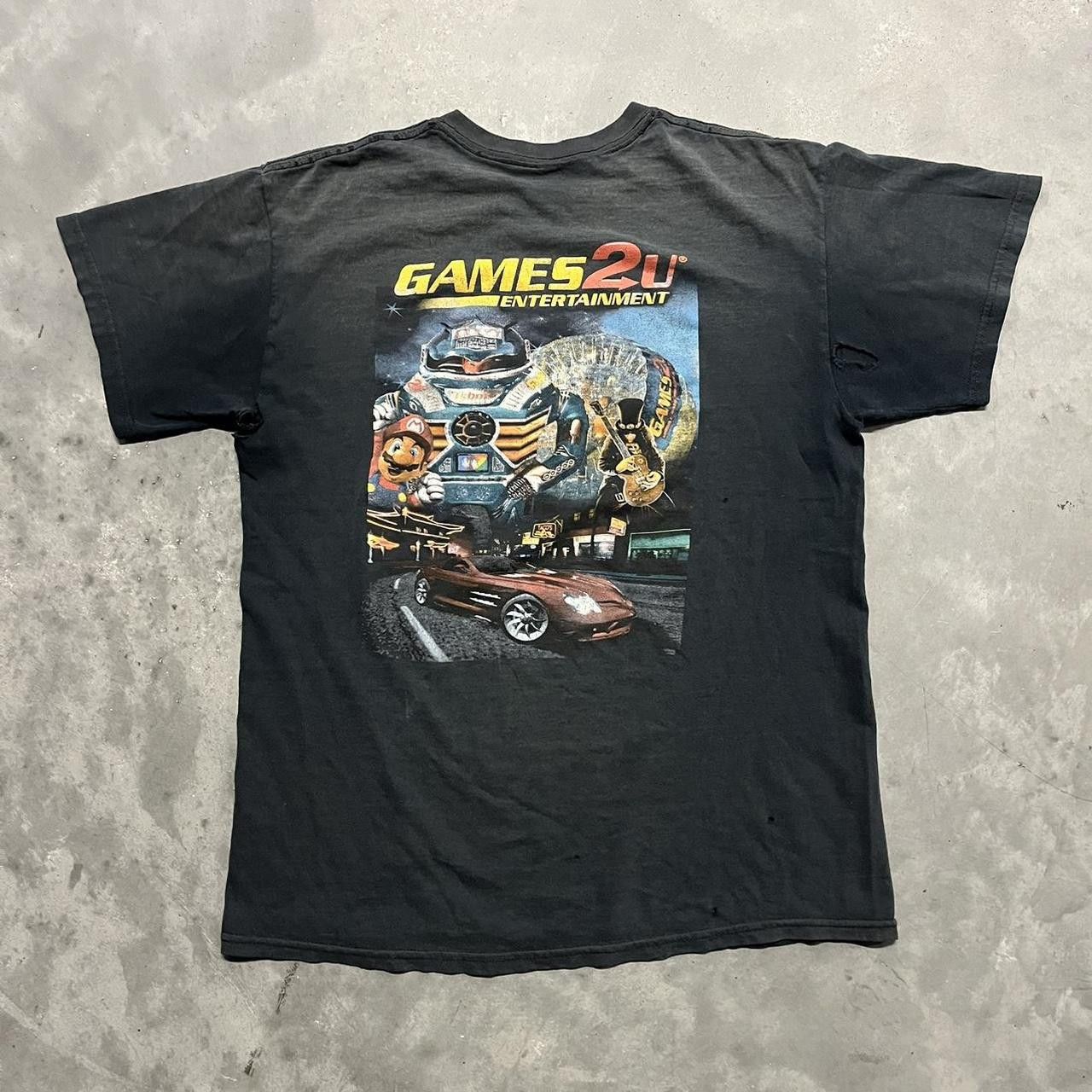 Crazy Vintage Y2k 2000s Faded Games 2 U Entertainment Video Game Graphic Te T-Shirts, Hoodie, Sweatshirt | PodTeesHub.com