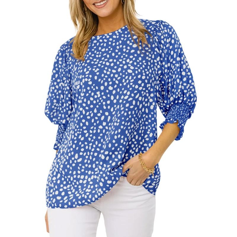 Women's 3/4 Sleeve Top and Shirt Round Neck Loose Sleeve T-shirt Hoodie, Sweatshirt | PodTeesHub.com