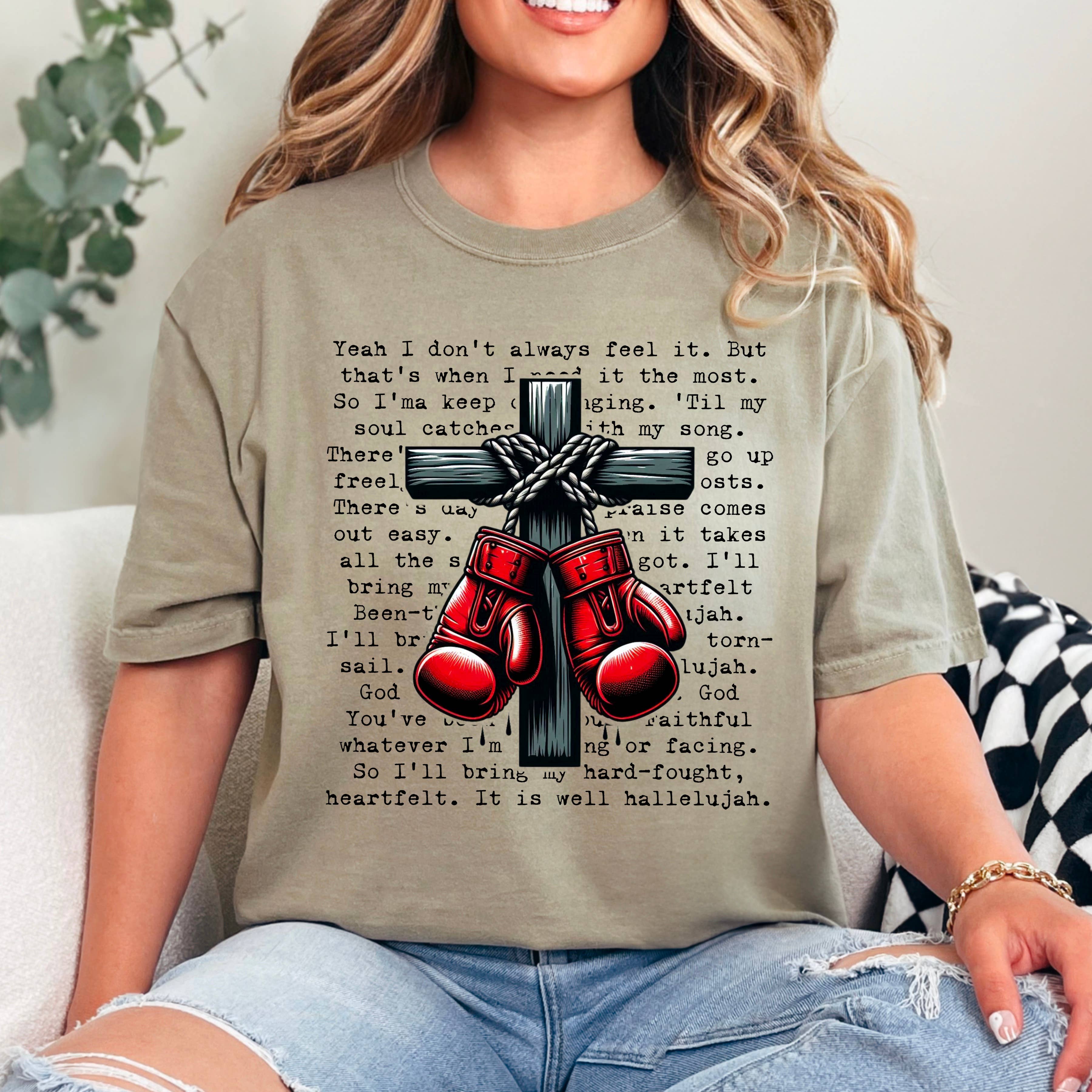 Hard Fought Hallelujah  Graphic Tee | Comfort Colors Hoodie, Sweatshirt | PodTeesHub.com