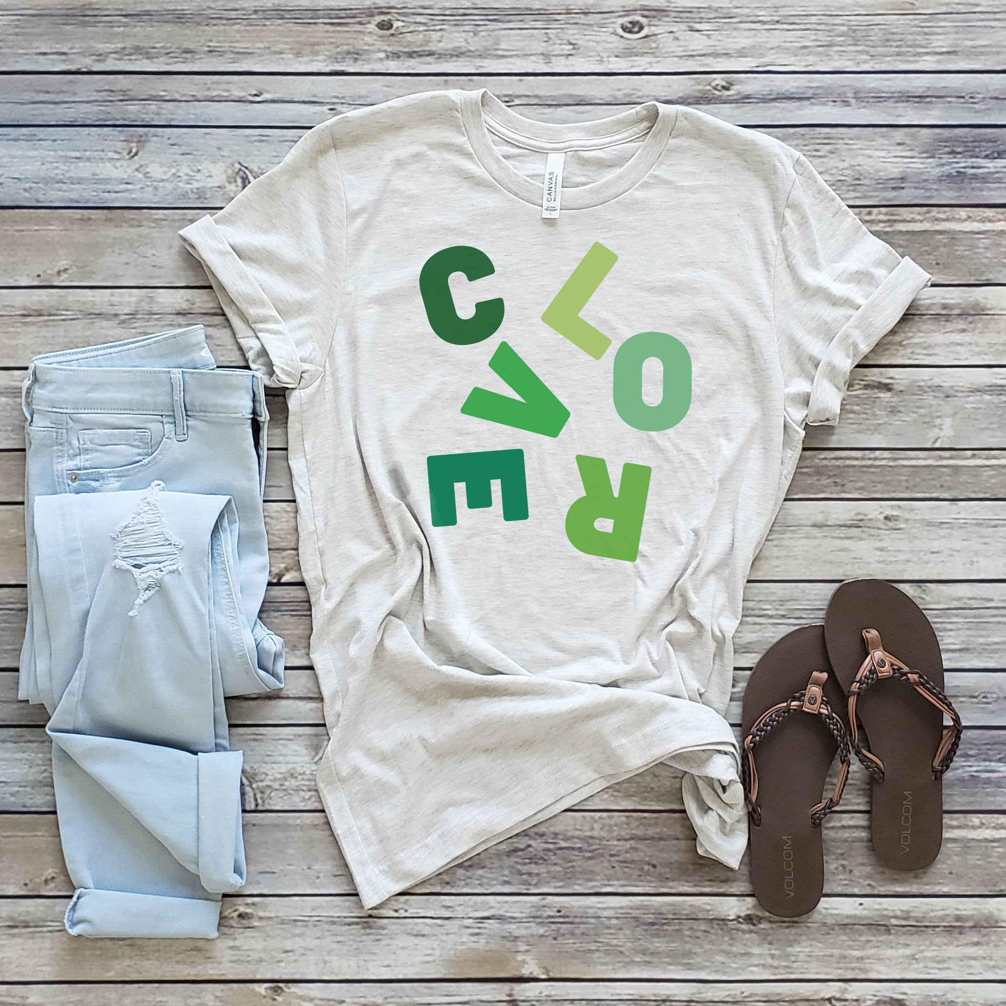 Clover Falling Letters Tee | St. Patrick's Day | XS-2XL Hoodie, Sweatshirt | PodTeesHub.com