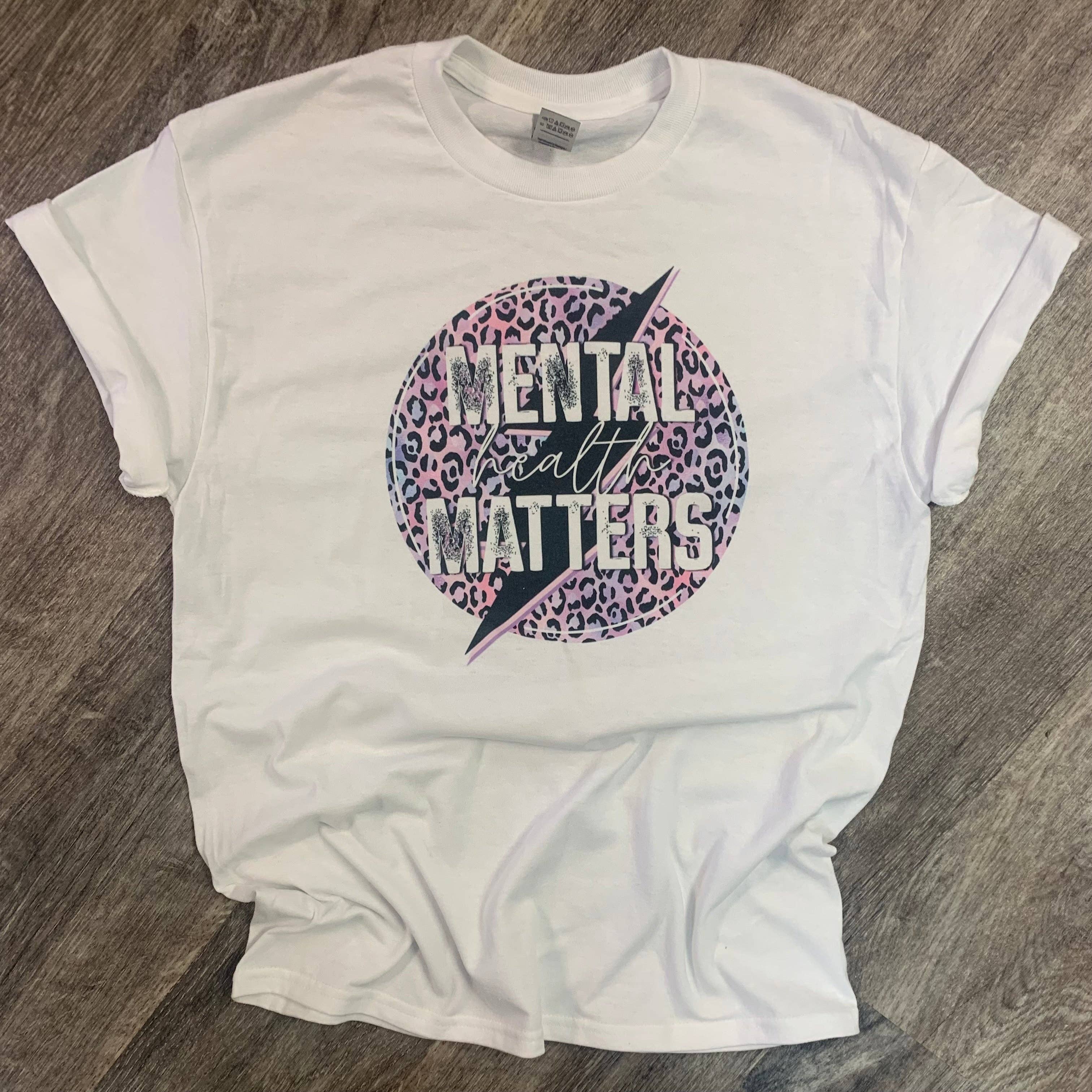 Mental Health Matters Lightning Bolt On White Tee Hoodie, Sweatshirt | PodTeesHub.com