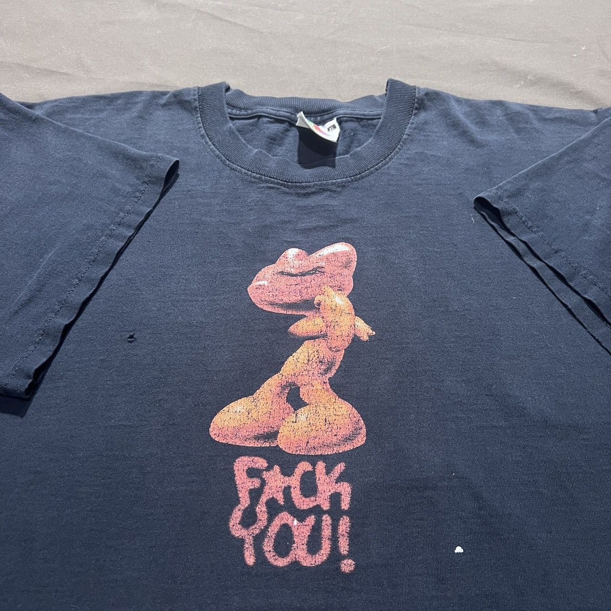 Vintage Y2k Fuck You Graphic Streetwear Xl Distressed Faded Hiphop T-Shirts, Hoodie, Sweatshirt | PodTeesHub.com