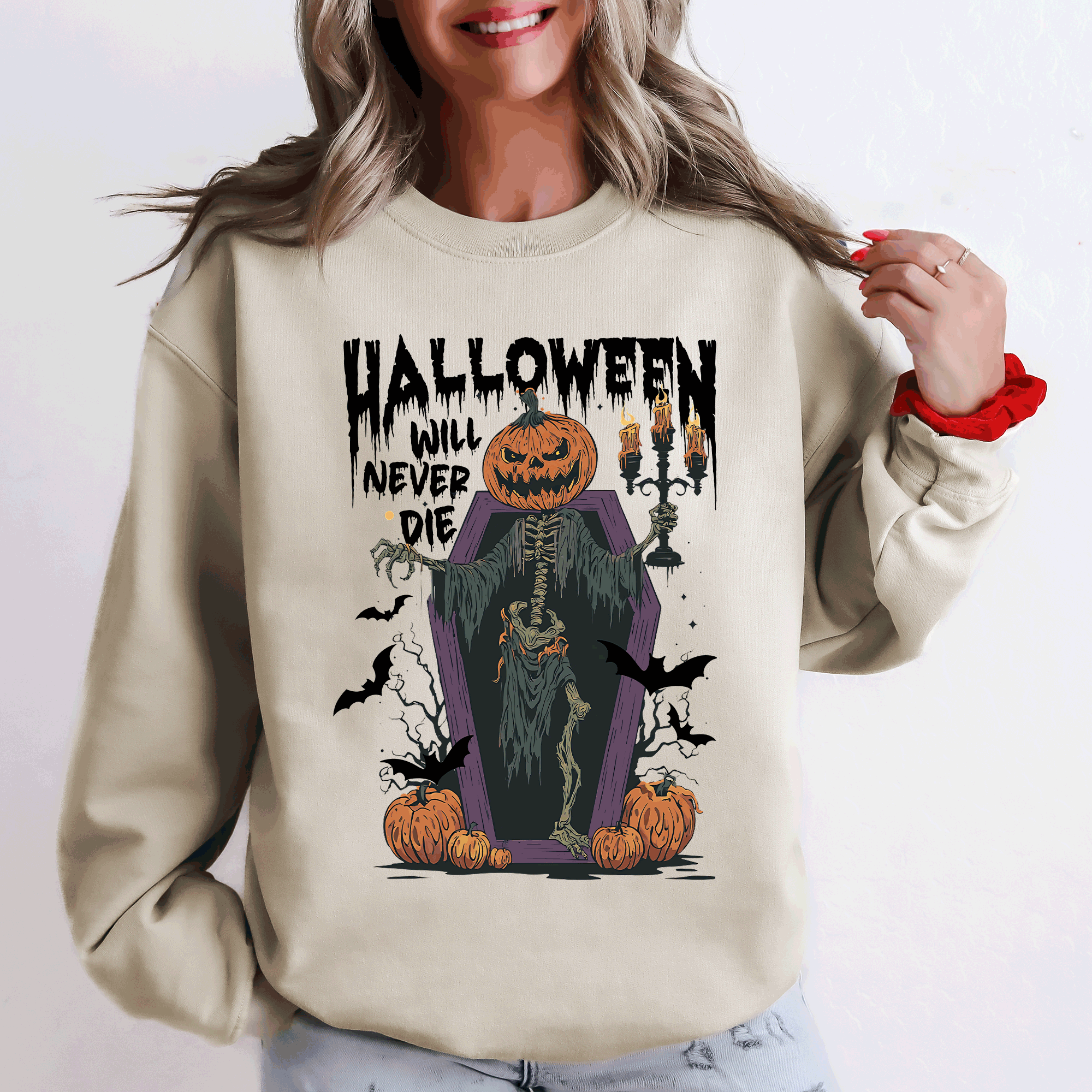 Halloween Will Never Die Jack O Lantern, Pumpkin Sweatshirt T-Shirts, Hoodie | PodTeesHub.com