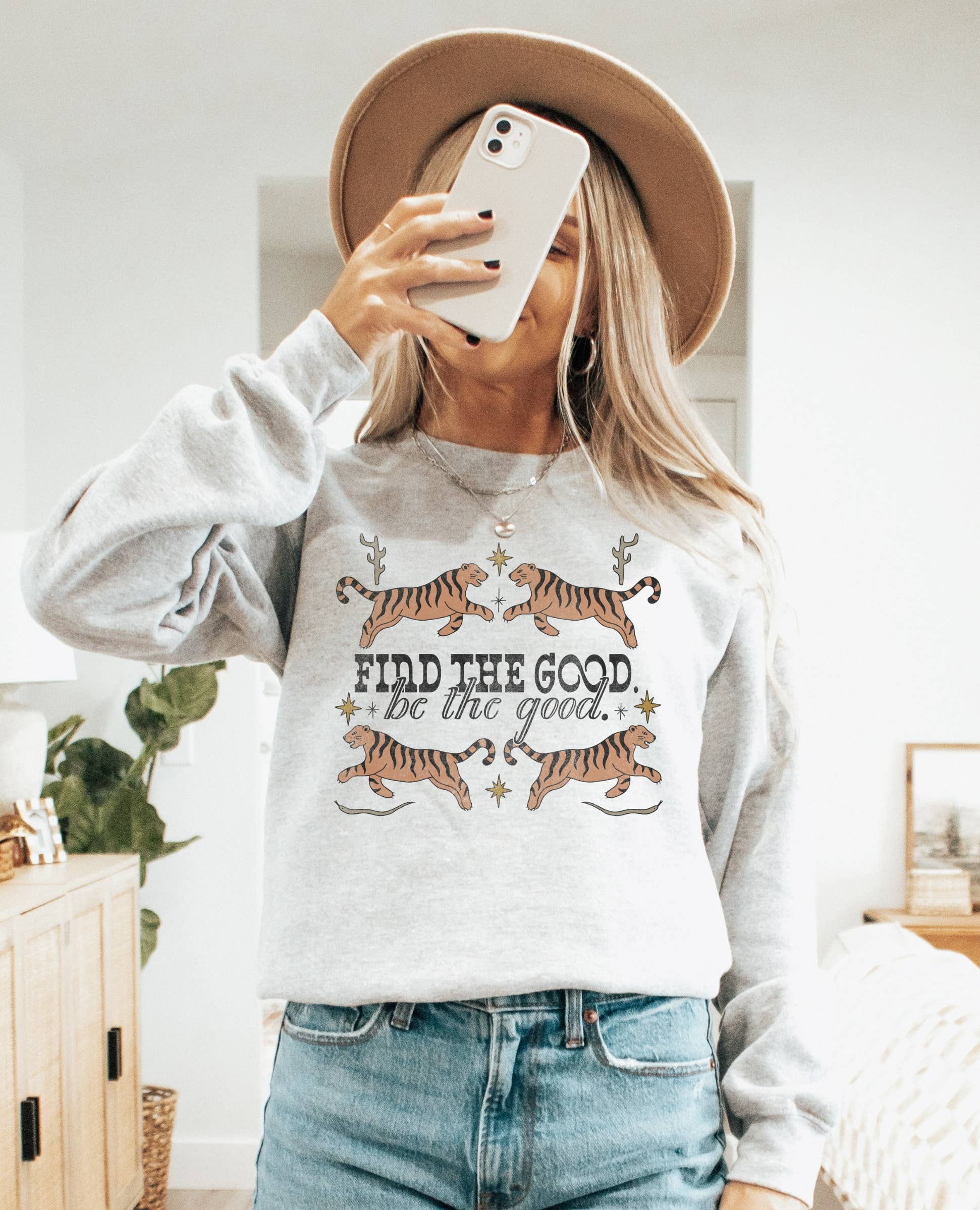 Find the Good Tiger Crew Neck Sweatshirt T-Shirts, Hoodie | PodTeesHub.com