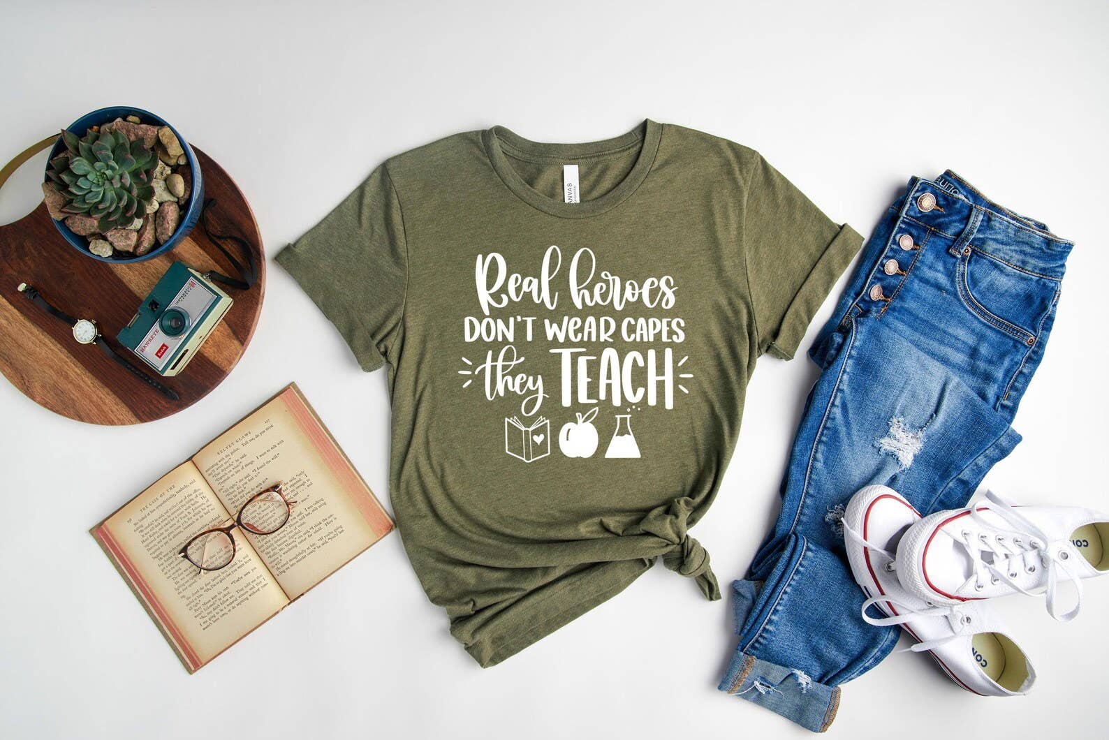 Real Heroes Don't Wear Capes They Teach T-Shirt Hoodie, Sweatshirt | PodTeesHub.com
