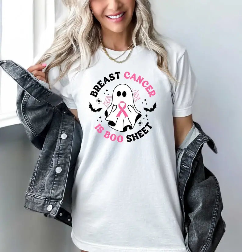 Breast Cancer Is Boo Sheet T-Shirt Hoodie, Sweatshirt | PodTeesHub.com