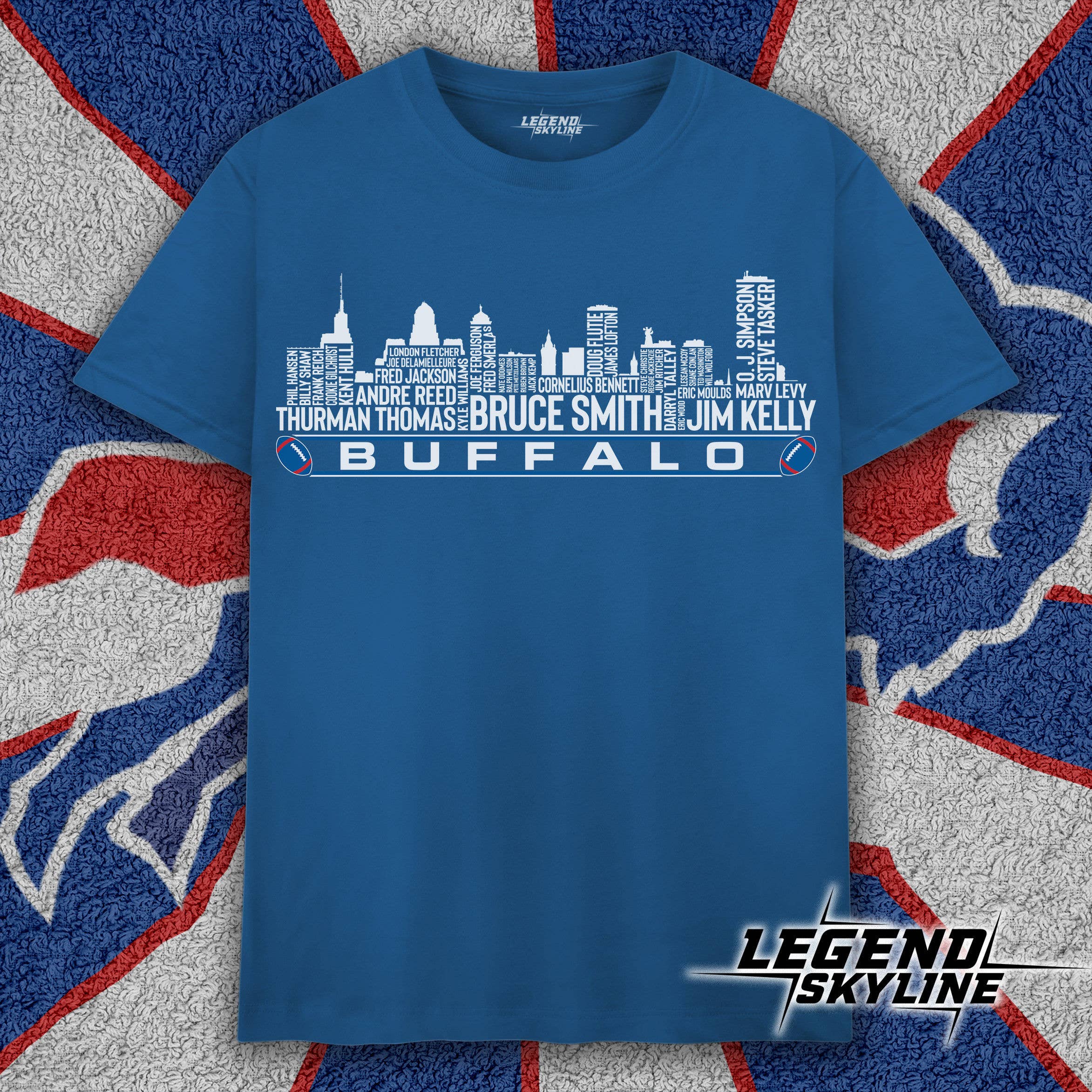 Buffalo Football Legends Skyline Tee Hoodie, Sweatshirt | PodTeesHub.com