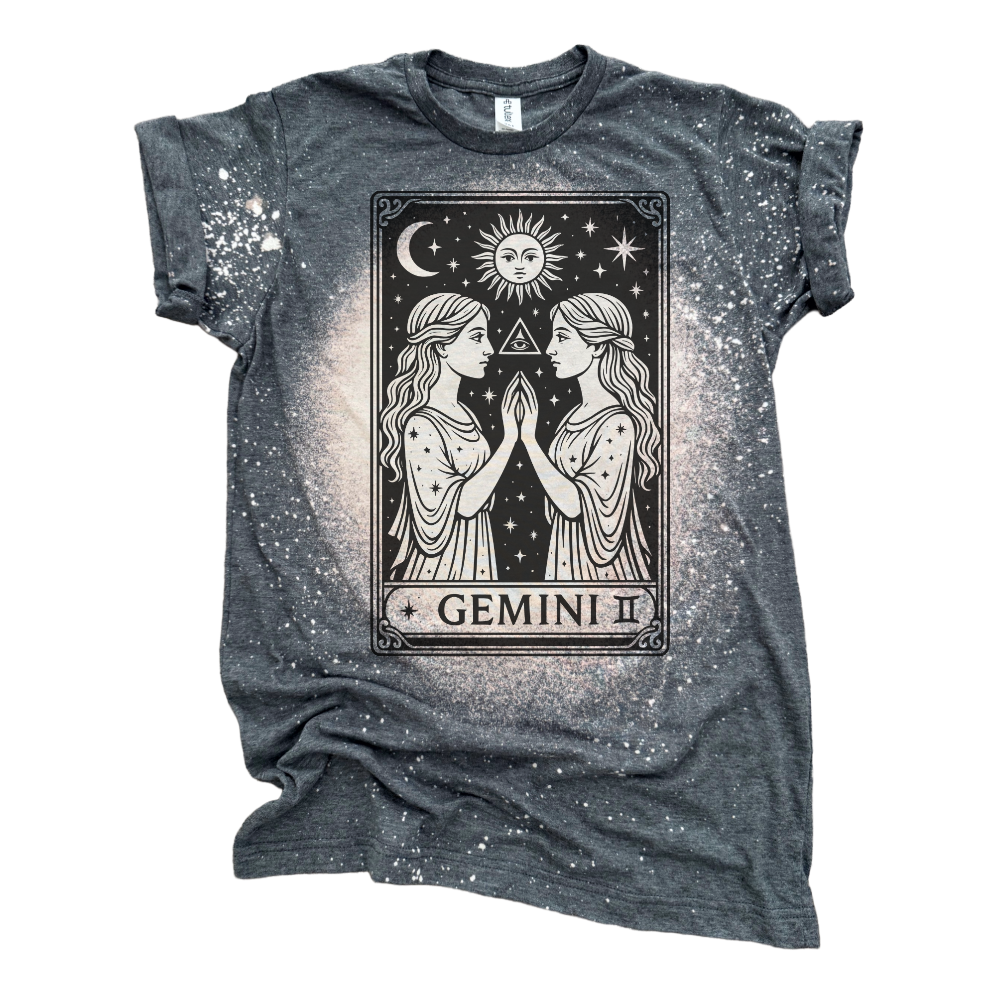 Gemini Tarot – Bleached Zodiac Tee Hoodie, Sweatshirt | PodTeesHub.com