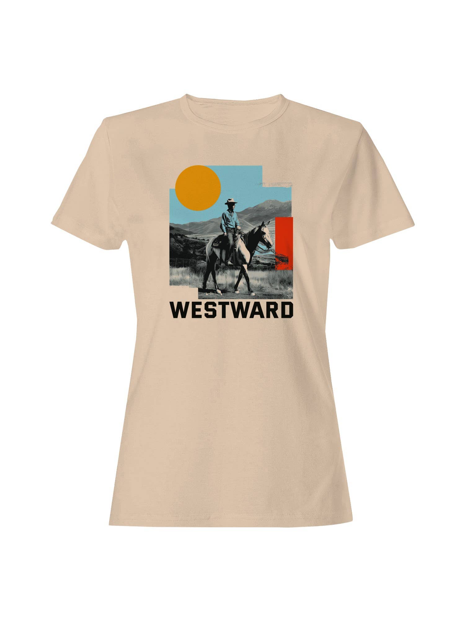 Westward Cowboy Ride Vista Women's T-Shirt Hoodie, Sweatshirt | PodTeesHub.com