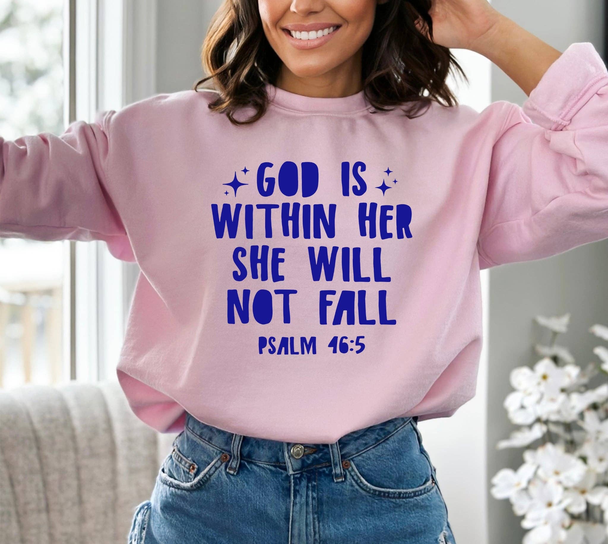 New Christian God Is Within Her Spring Graphic Sweatshirt T-Shirts, Hoodie | PodTeesHub.com