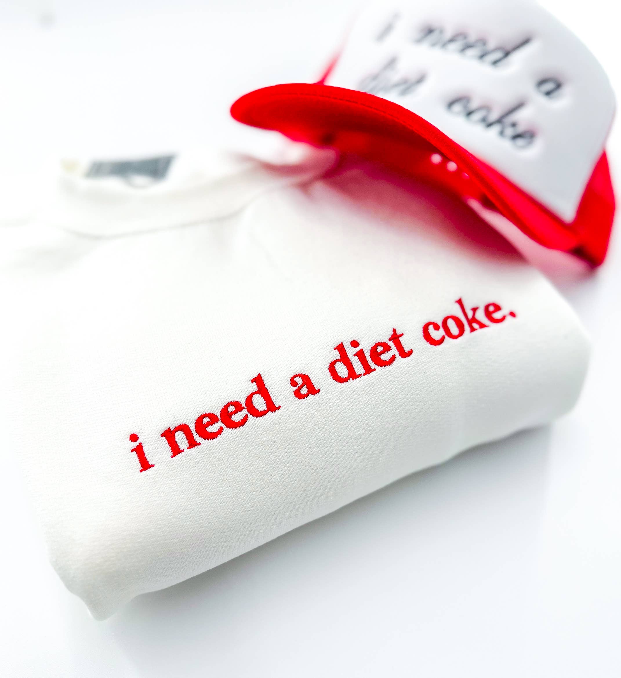 I Need A Diet Coke Sweatshirt, Embroidered, Soda Sweatshirt T-Shirts, Hoodie | PodTeesHub.com