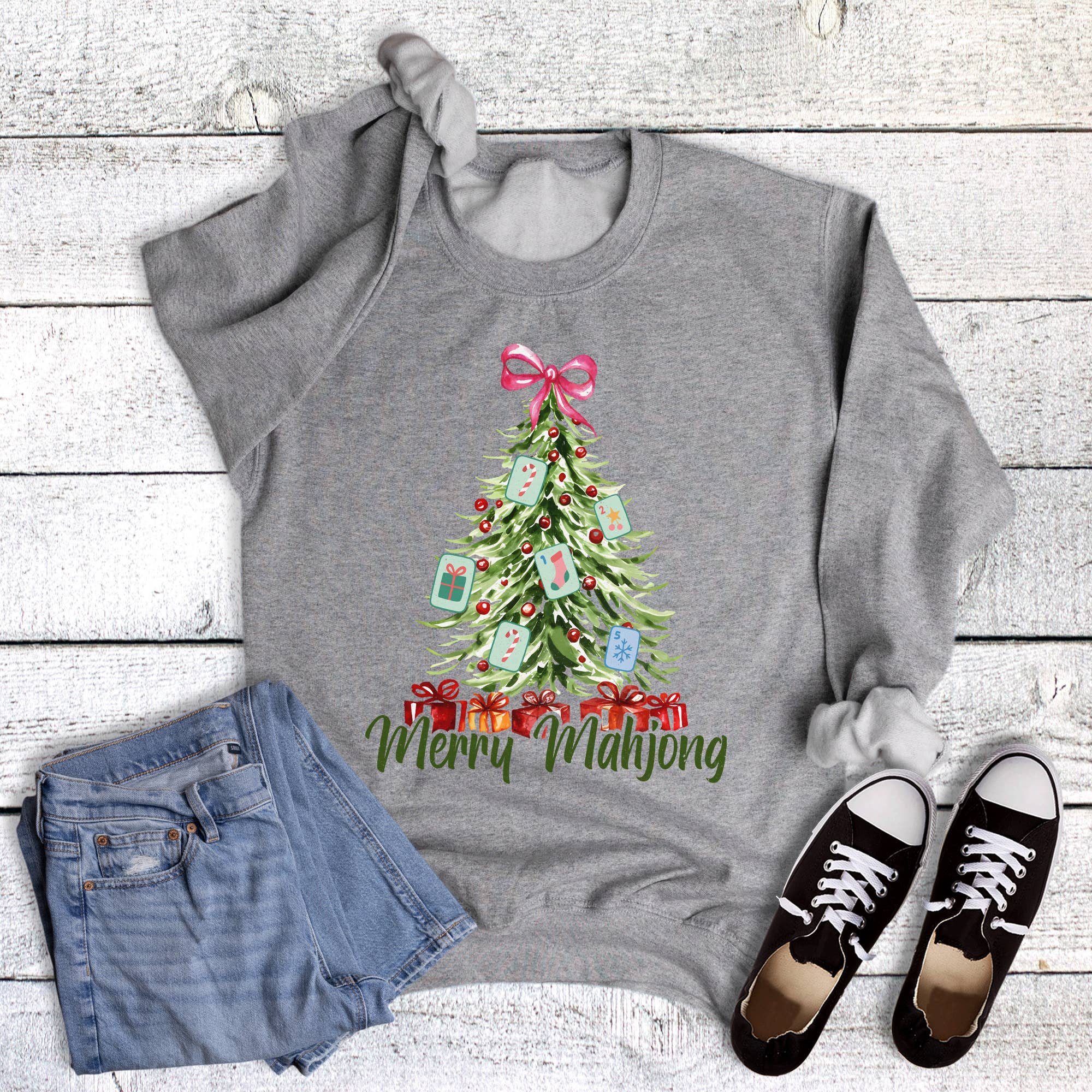 Christmas Whimsical Merry Mahjong Sweatshirt T-Shirts, Hoodie | PodTeesHub.com