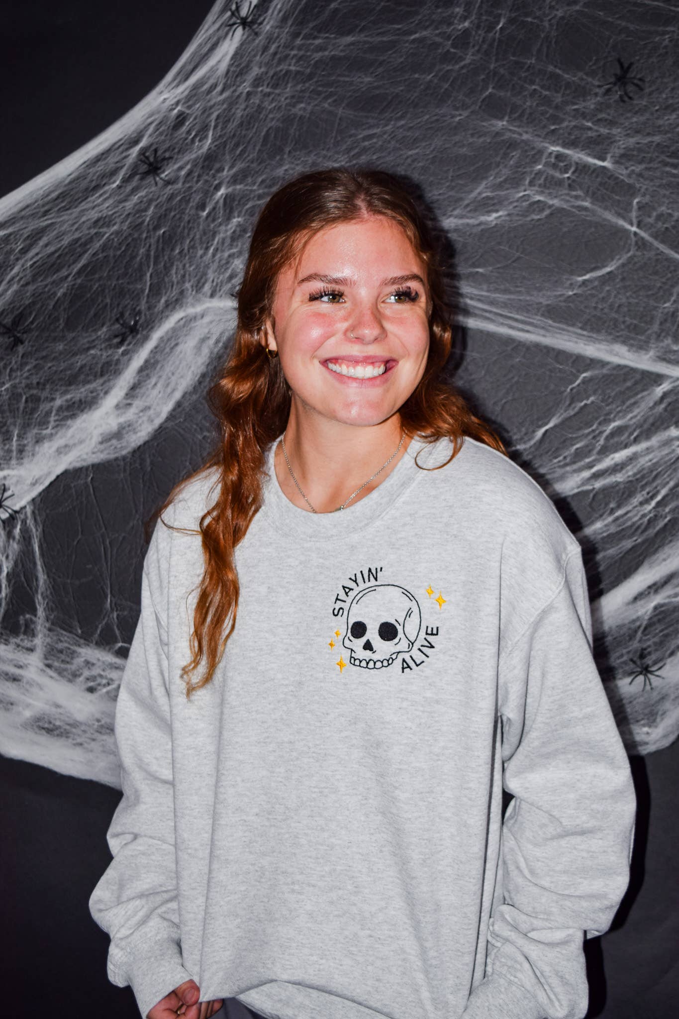 Stayin' Alive Embroidered Sweater T-Shirts, Hoodie, Sweatshirt | PodTeesHub.com