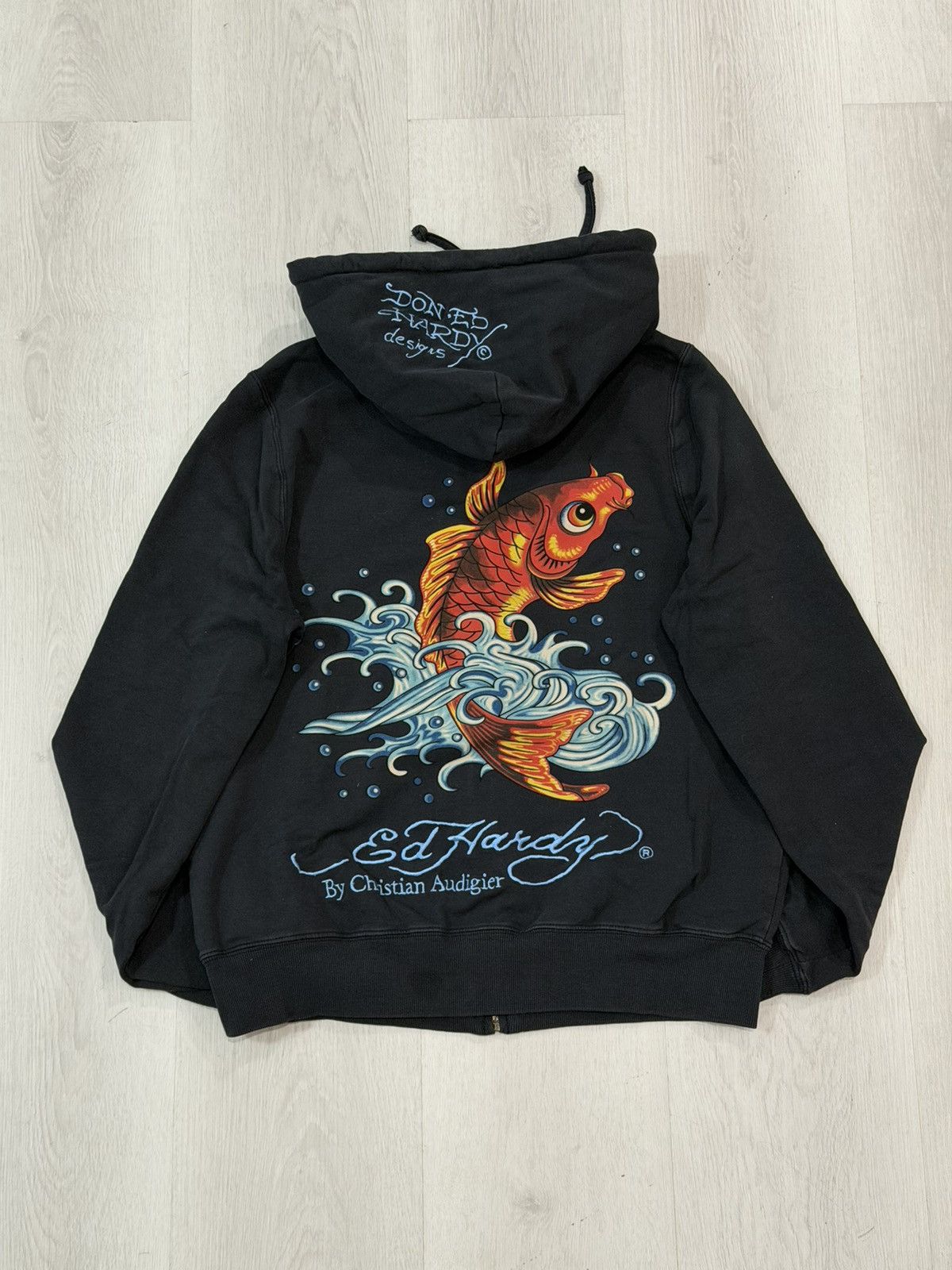 Hardy Ed Hardy By Christian Audigier Koi Fish Graphic Hoodie Y2k L T-Shirts, Sweatshirt | PodTeesHub.com