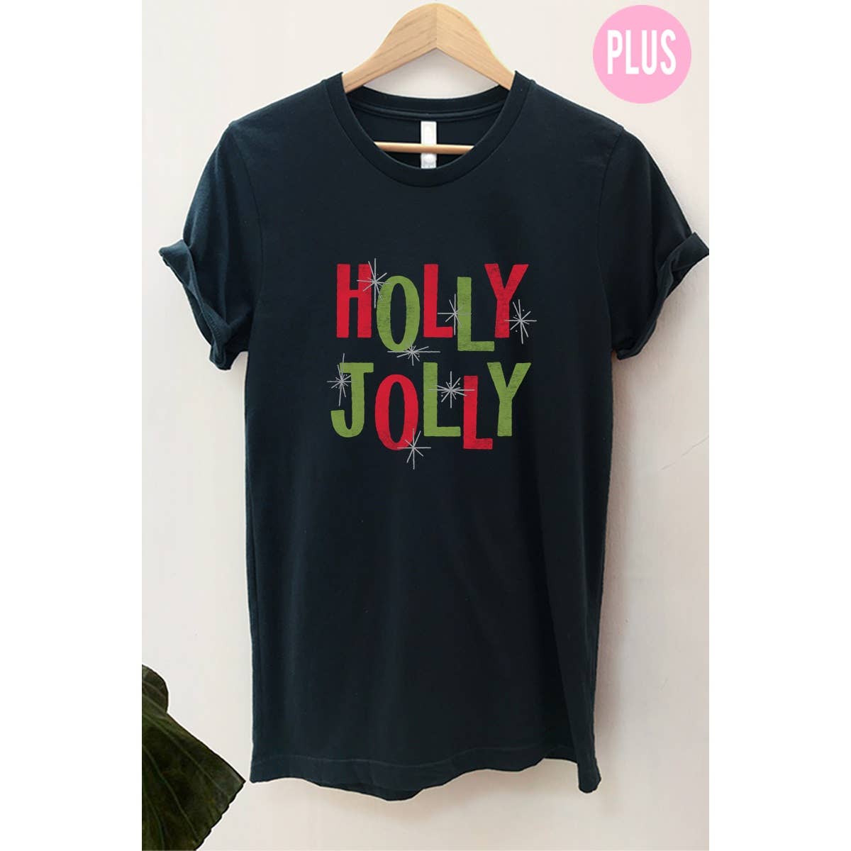 Holly Jolly Vintage  Graphic Tee  Plus Hoodie, Sweatshirt | PodTeesHub.com