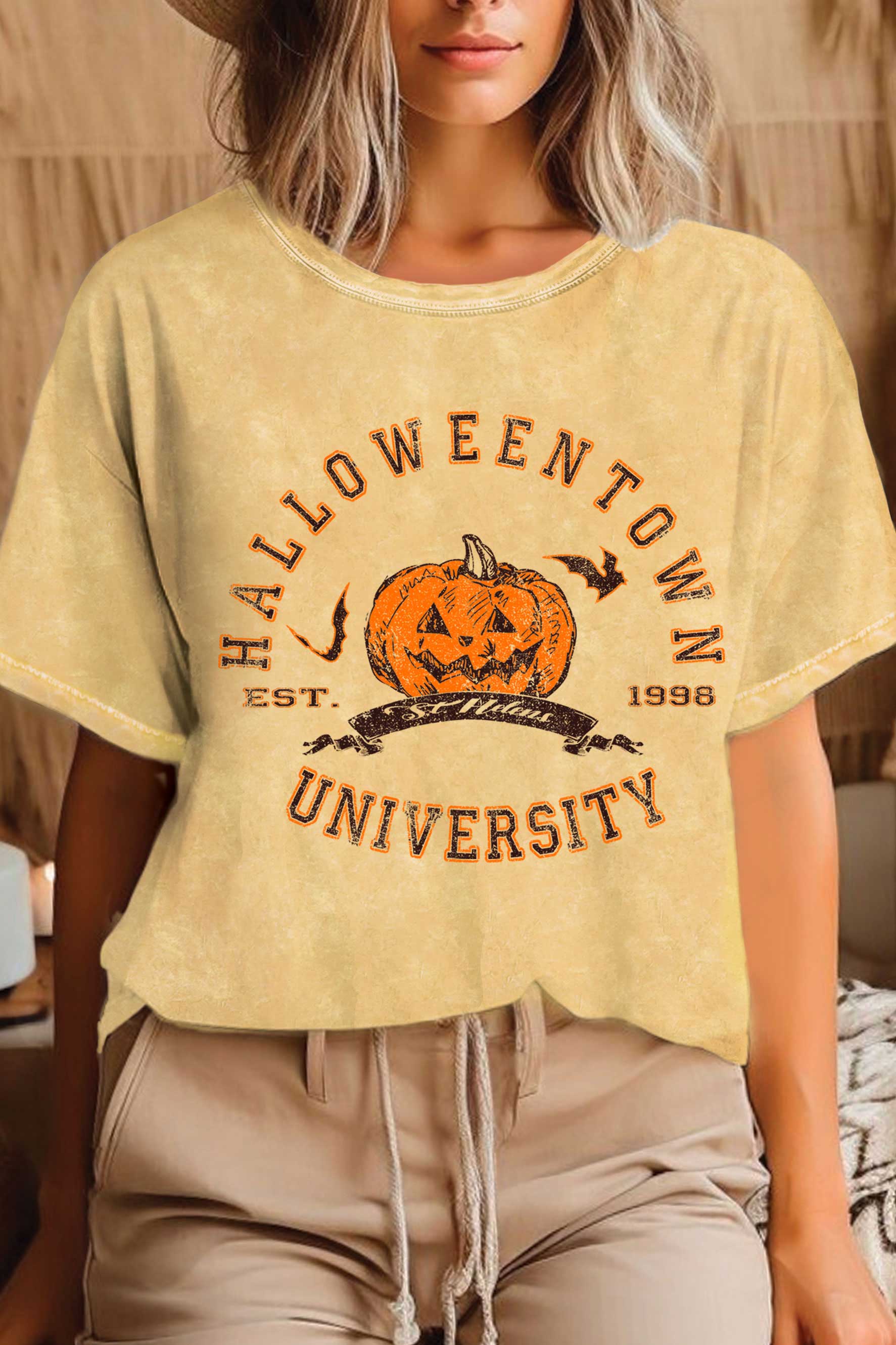 Halloween Town Jack O Lantern Mineral Graphic Mineral Tshirt Hoodie, Sweatshirt | PodTeesHub.com