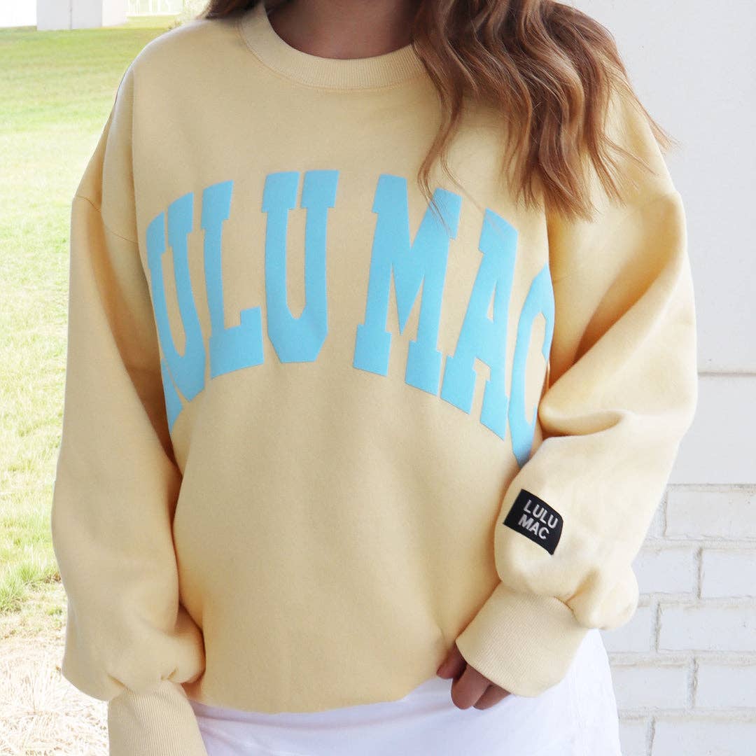 Lulu Mac Sweatshirt Butter/Light Blue - Puff T-Shirts, Hoodie | PodTeesHub.com