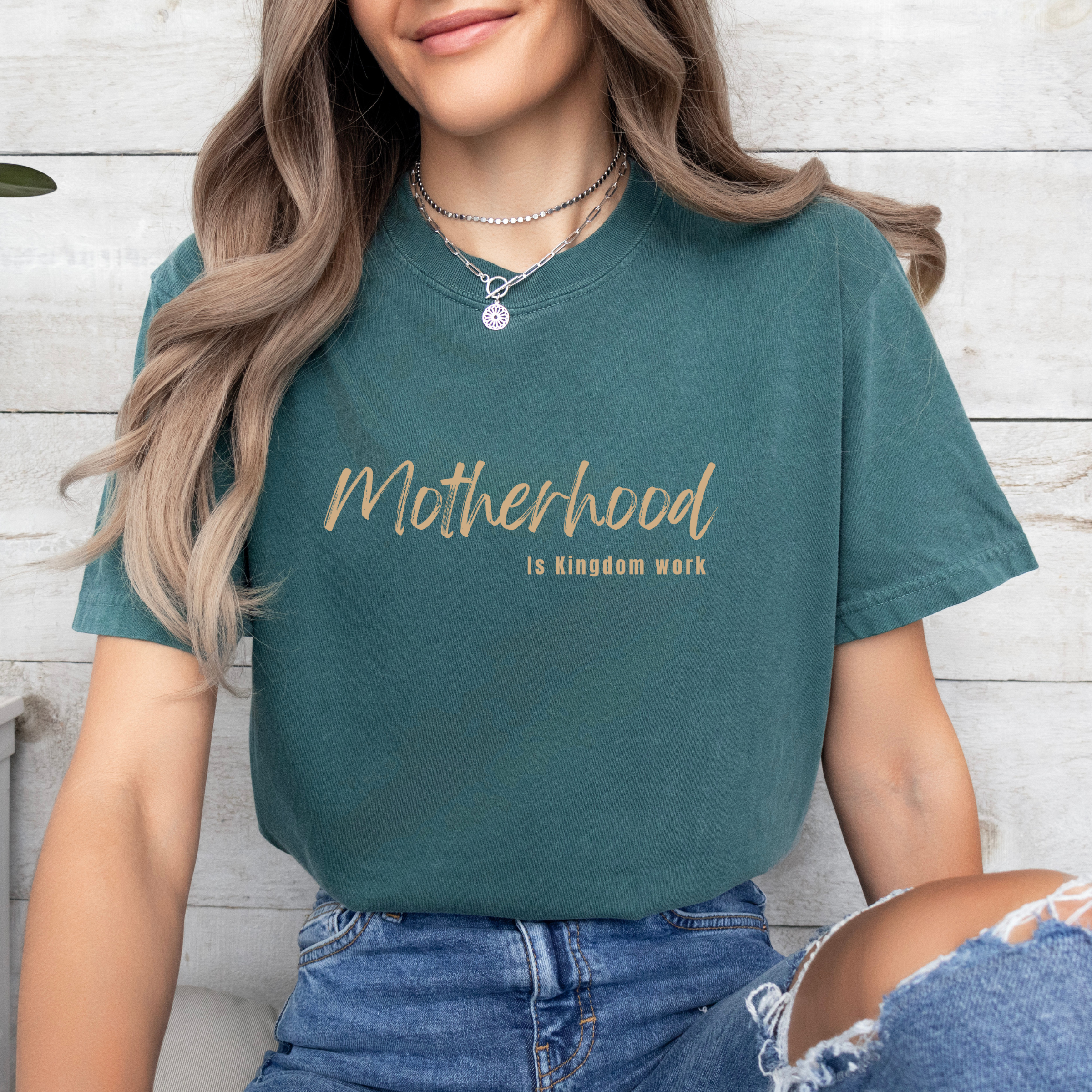Motherhood Is Kingdom Work Graphic Tee - Christian Faith Tee Hoodie, Sweatshirt | PodTeesHub.com