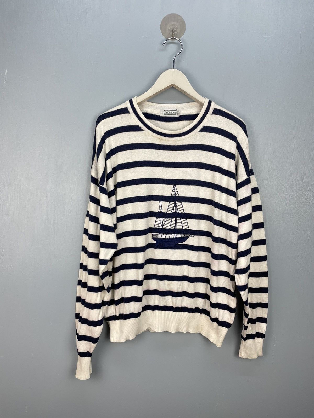 Vintage Newyorker Stripe Sailboat T-Shirts, Hoodie, Sweatshirt
