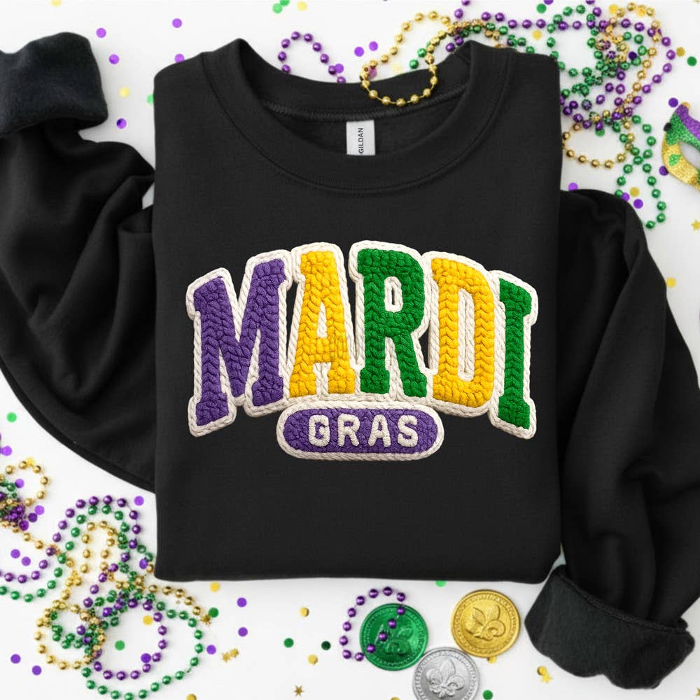 Faux Yarn Mardi Gras Sweatshirt T-Shirts, Hoodie | PodTeesHub.com